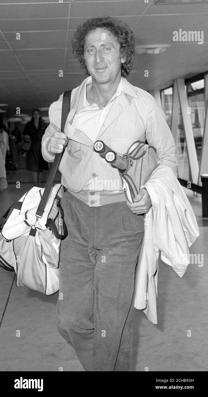 Comedy star, Gene Wilder, on his arrival at Heathrow Airport from Los Angeles. Stock Photo
