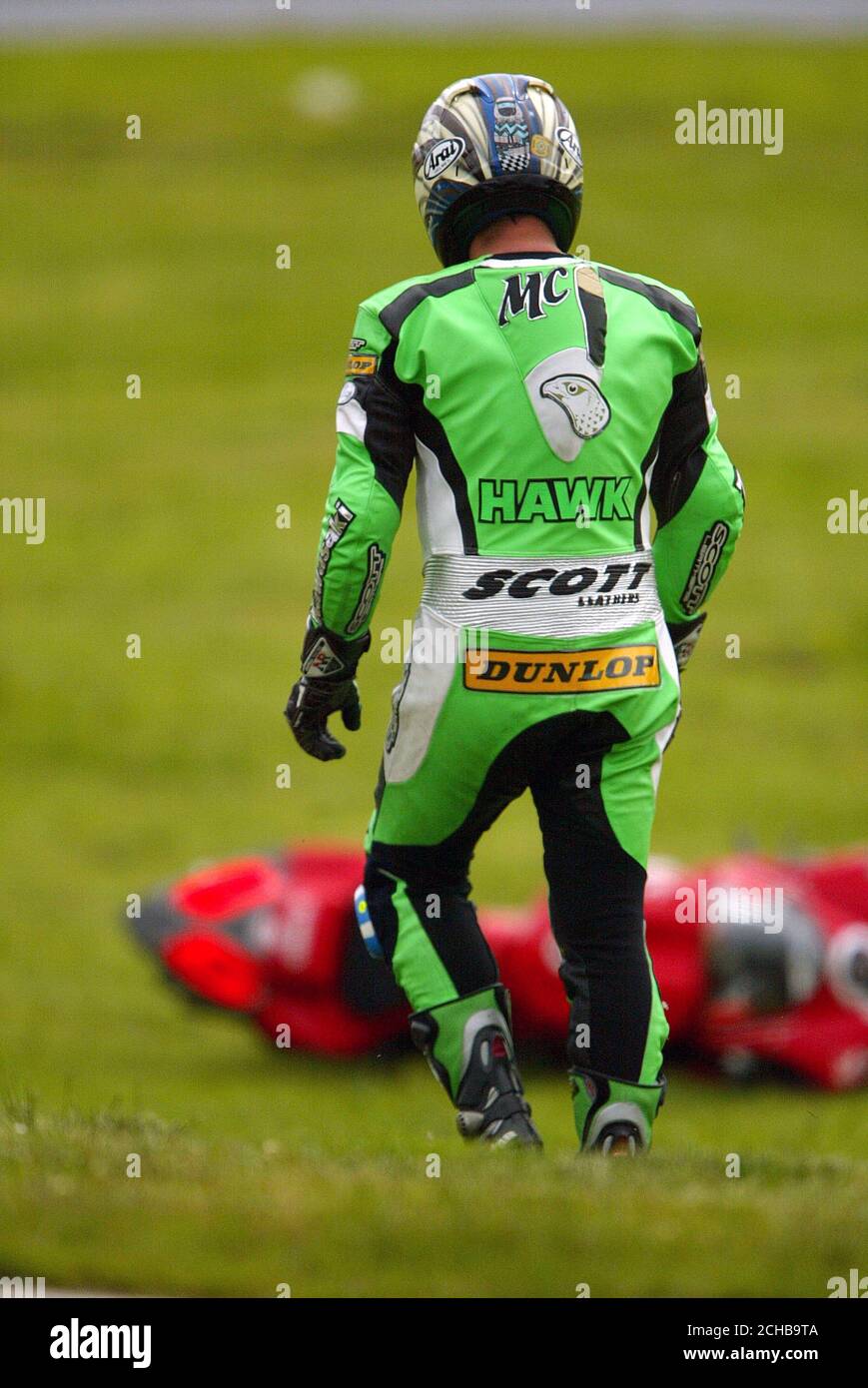 Kawasaki Rider John McGuinness After Crashing During The British