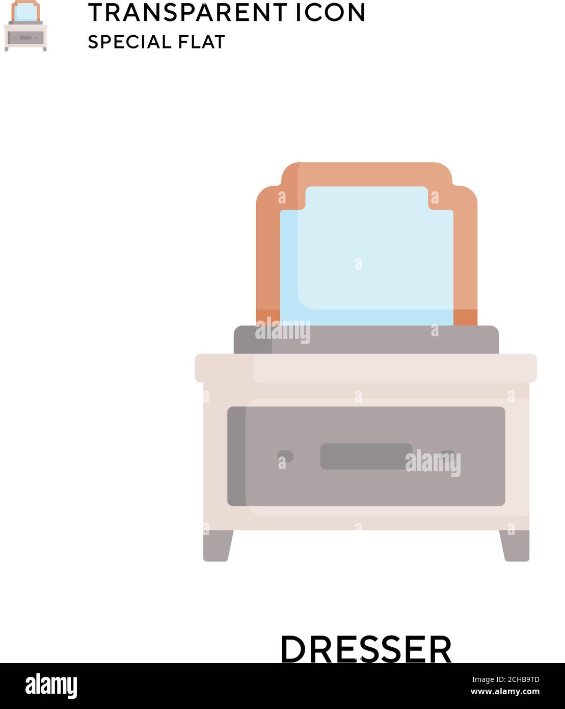 Dresser vector icon. Flat style illustration. EPS 10 vector. Stock Vector