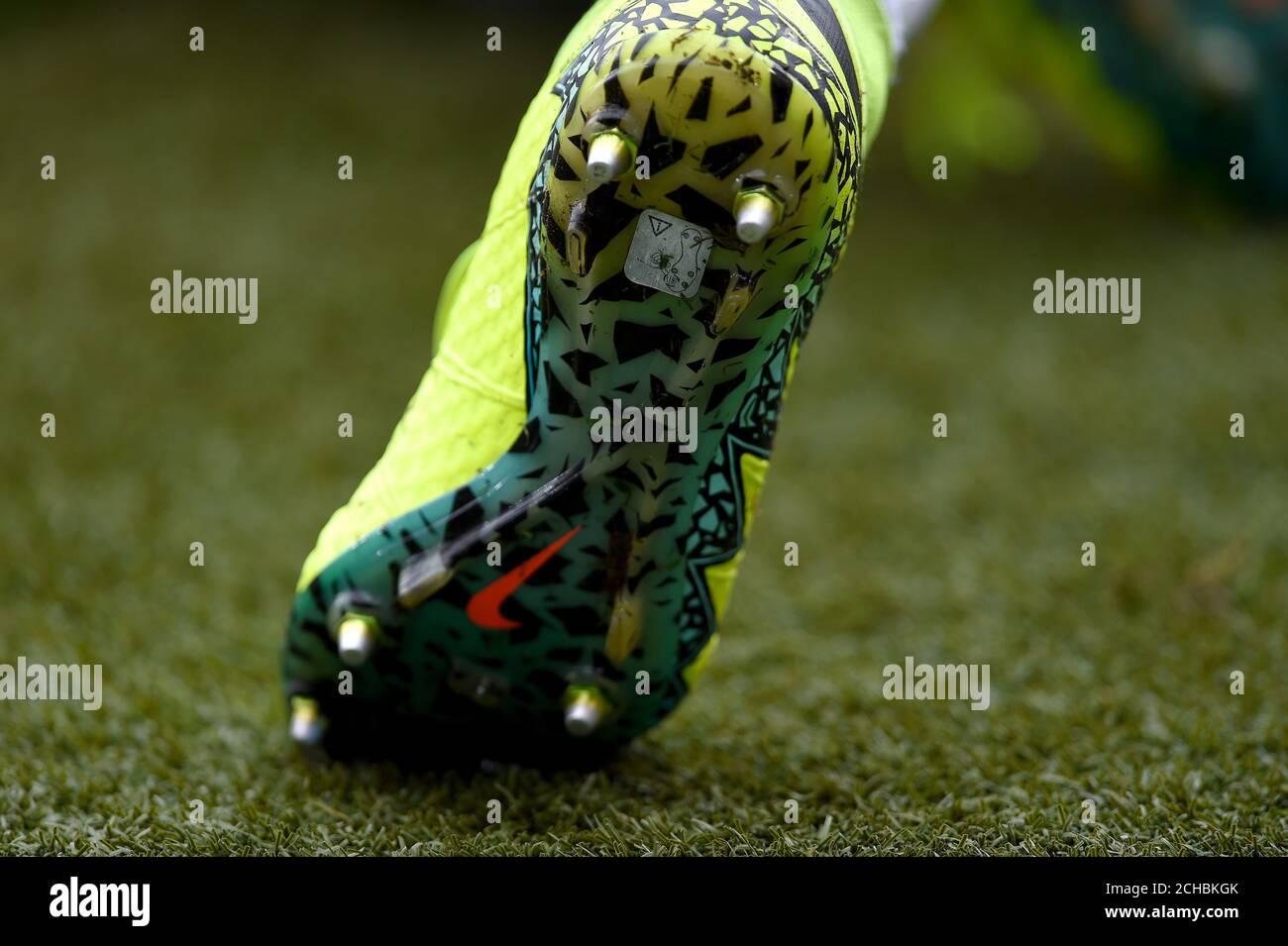 A detail view of a football boot Stock Photo - Alamy