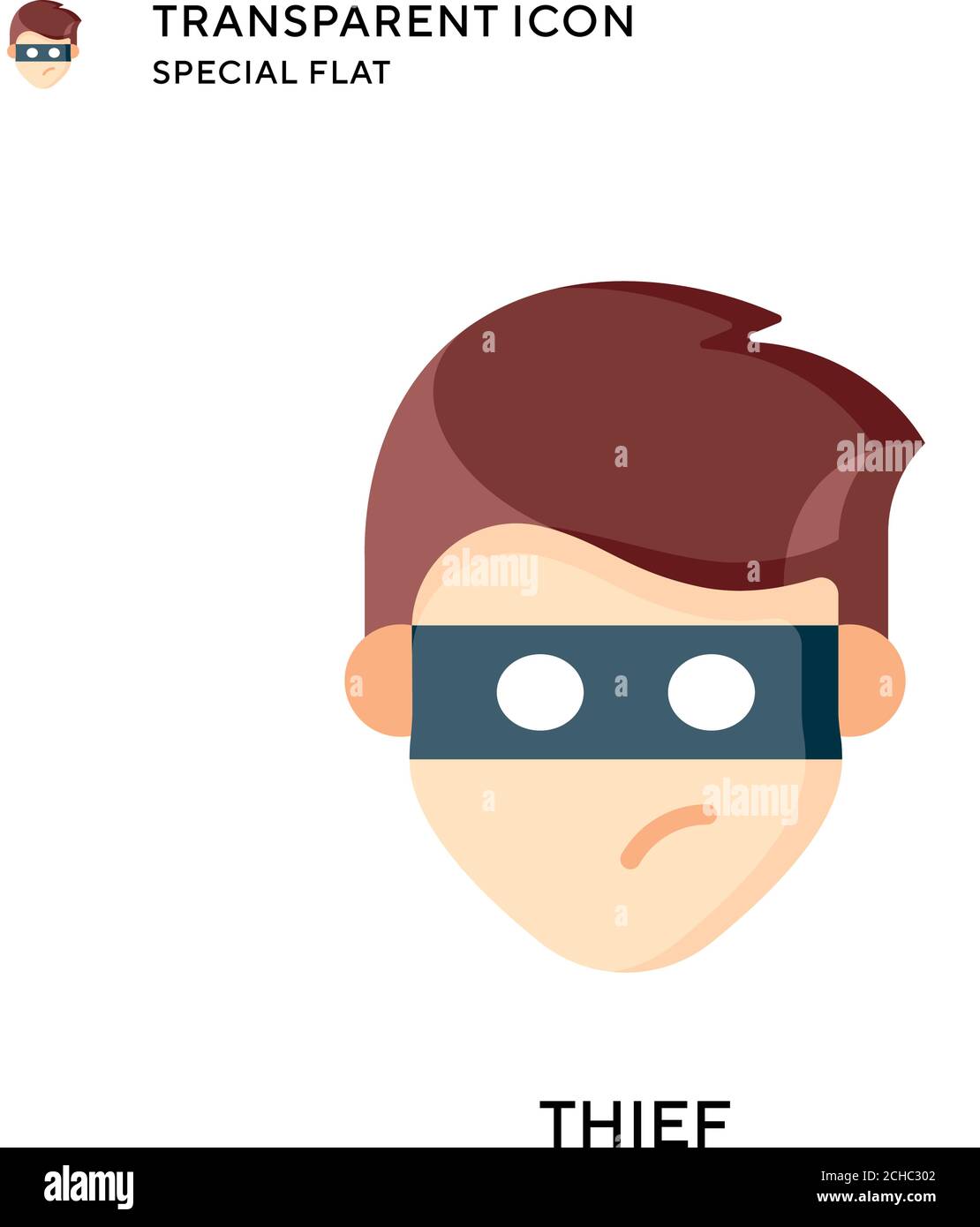 Thief vector icon. Flat style illustration. EPS 10 vector. Stock Vector