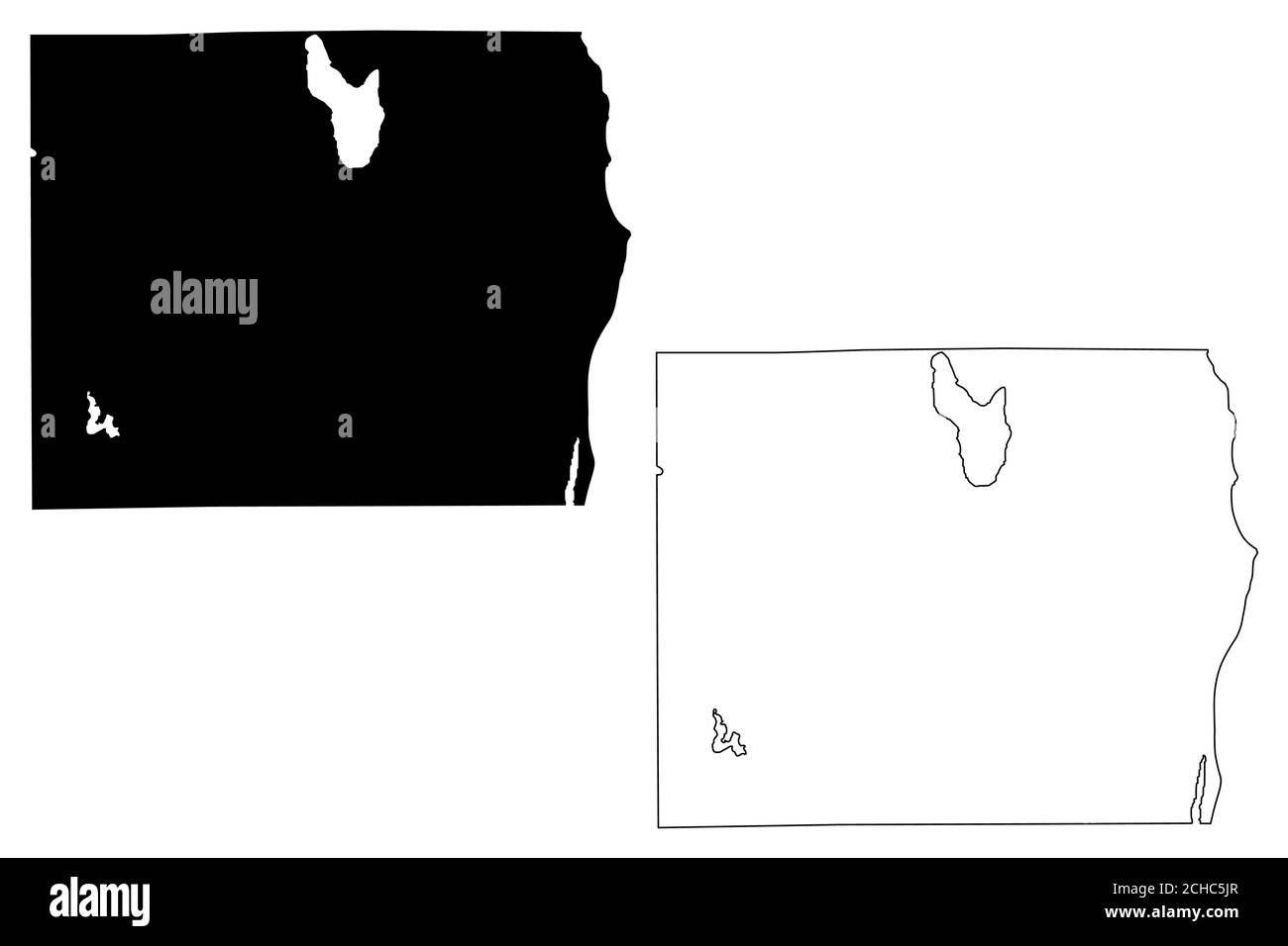 Alcona County, Michigan (U.S. county, United States of America, USA, U.S., US) map vector illustration, scribble sketch Alcona map Stock Vector