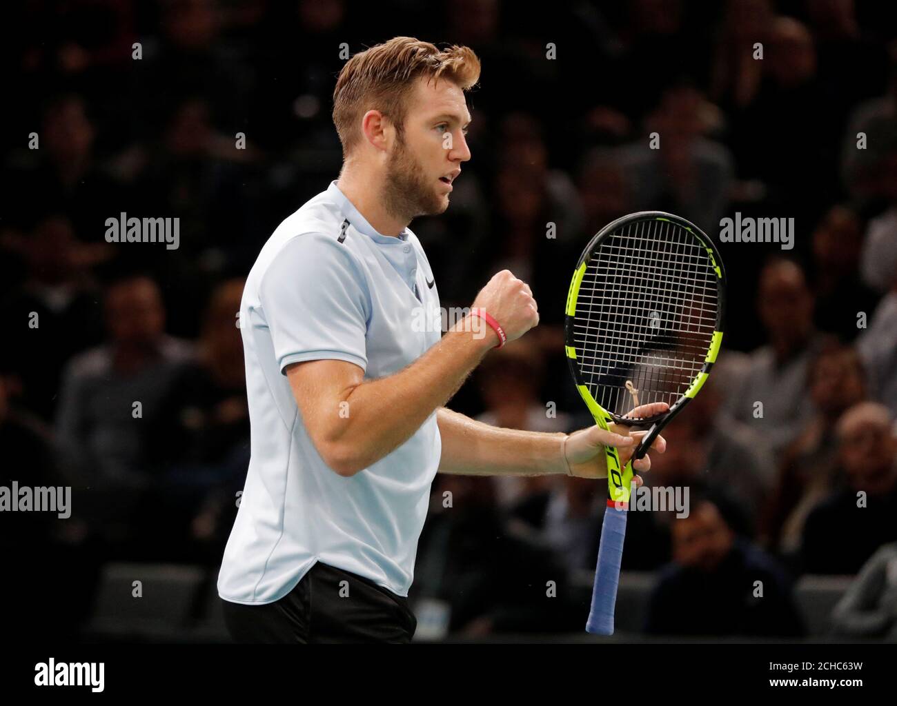 Tennis - ATP 1000 Masters Series - Rolex Paris Masters - AccorHotels Arena,  Paris, France - November 5, 2017 USA's Jack Sock celebrates during the  final against Serbia's Filip Krajinovic REUTERS/Charles Platiau Stock Photo  - Alamy