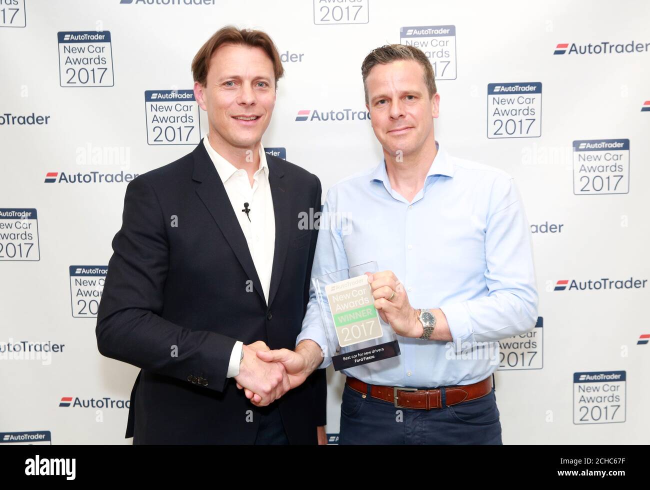 EDITORIAL USE ONLY Oliver Rowe of Ford (right) receives the Best 
