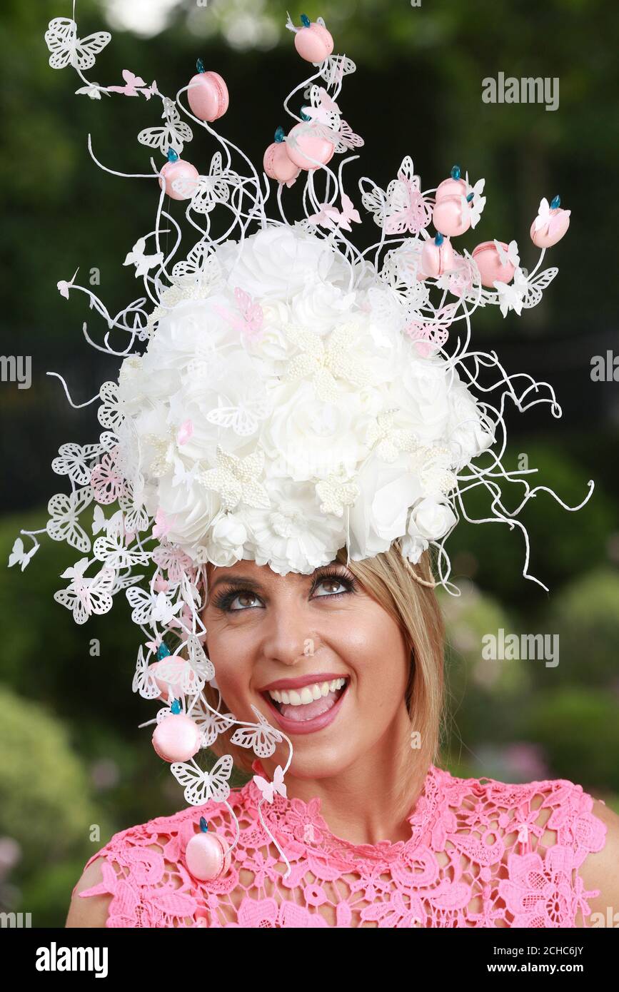 EDITORIAL USE ONLY Model Carly Baker wears an edible hat commissioned by  bookmakers Coral and created by television chef Cherish Finden for Royal  Ascot, East Berkshire Stock Photo - Alamy