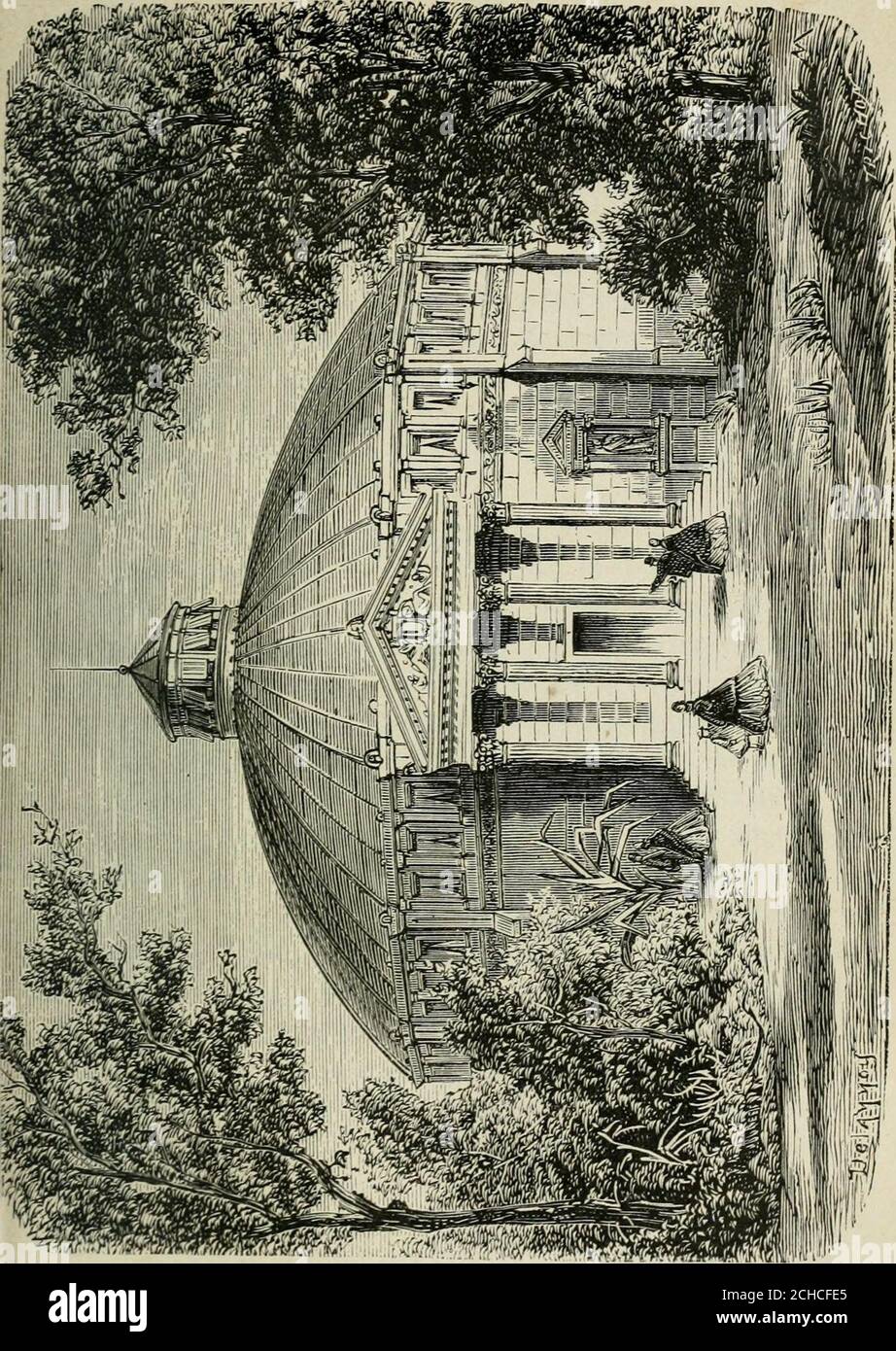 . Les merveilles du nouveau Paris-- . premierConsulrouvrit les Gobelins. On y copia des tableaux de Gros, deGérard et de Girodet sous lEmpire, et des peintures deRubens sous la Restauration. En 1826, létablissement dela Savonnerie fut réuni à la manufacture des Gobelins.Depuis lors, cette dernière na cessé de travailler pourlameublement des différents châteaux de lÉtat, concur-remment avec létablissement de Beauvais, destiné aumême travail, excepté à la teinture, qui a toujours été faiteexclusivement aux Gobelins, sous lhabile direction deM. Chevreul. LÉcole militaire, près du champ de Mars es Stock Photo