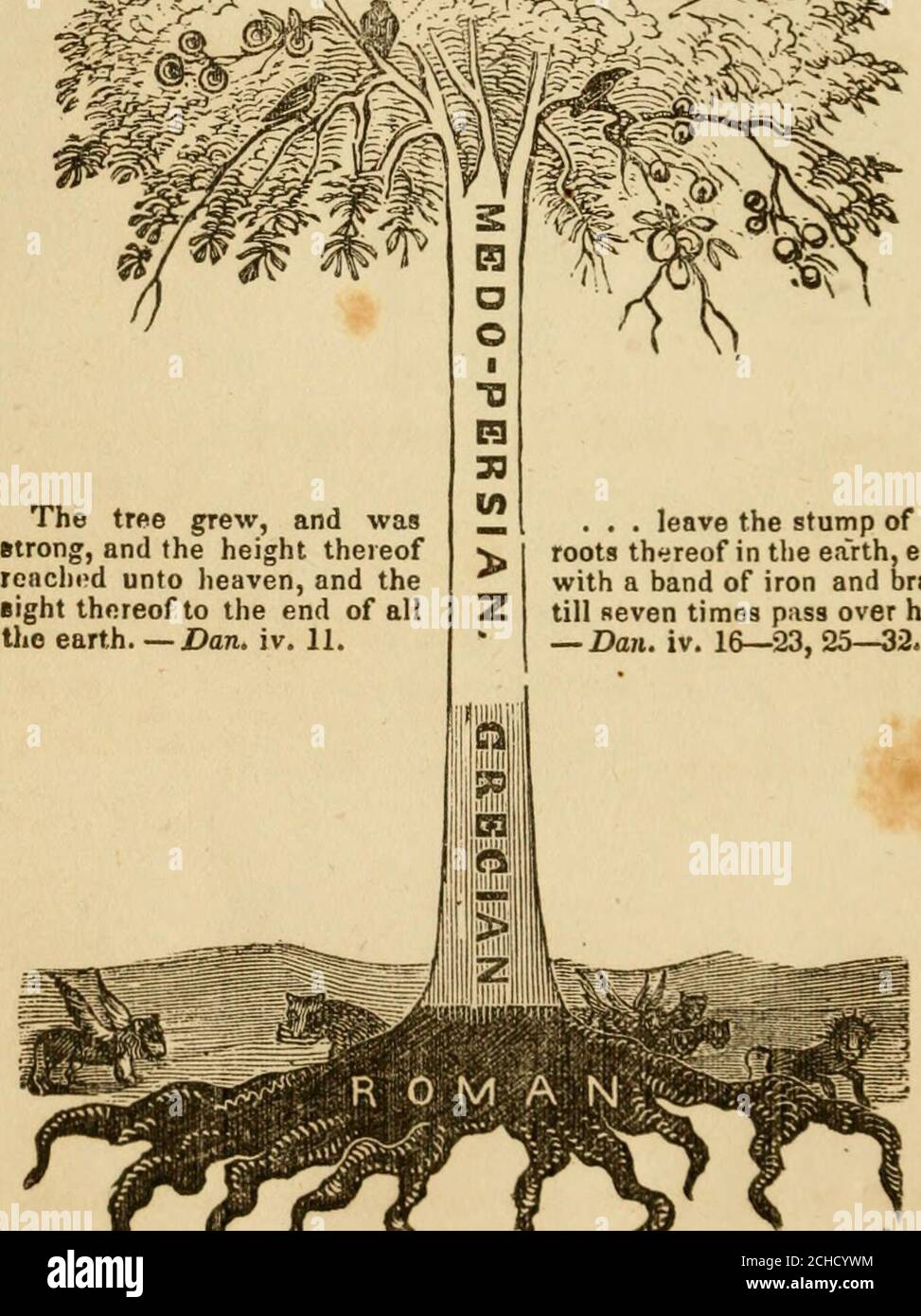 Illustrations Of Prophecy Particularly The Evening And Morning Visions Of Daniel And The Apocalyptical Visions Of John M Leave The Stump Of Theroots Thireof In Tlie Earth Evenwith