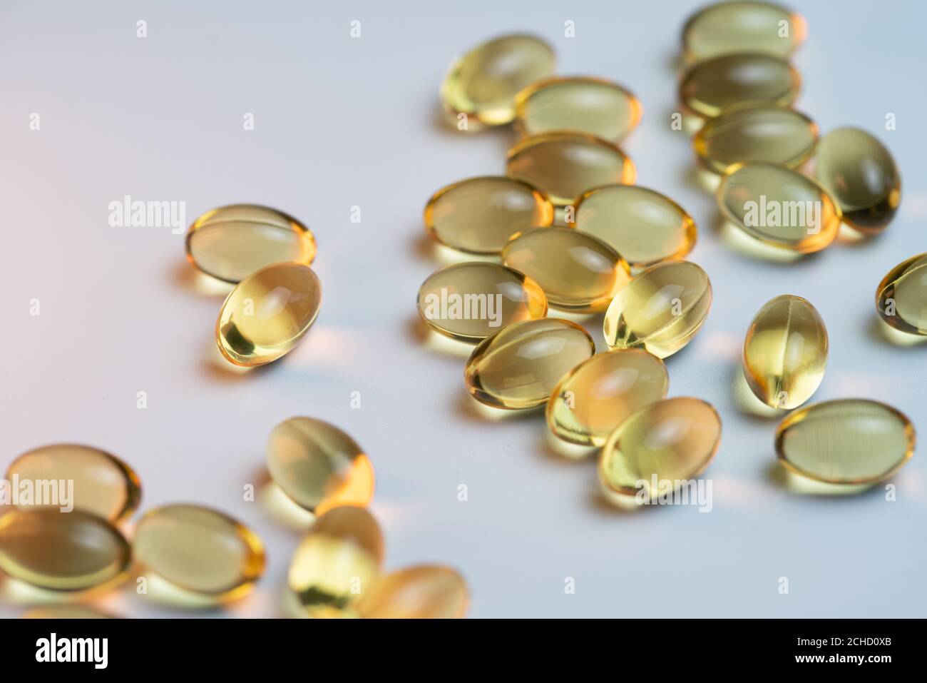 healthy golden Omega 3 fatty acids capsules Stock Photo Alamy