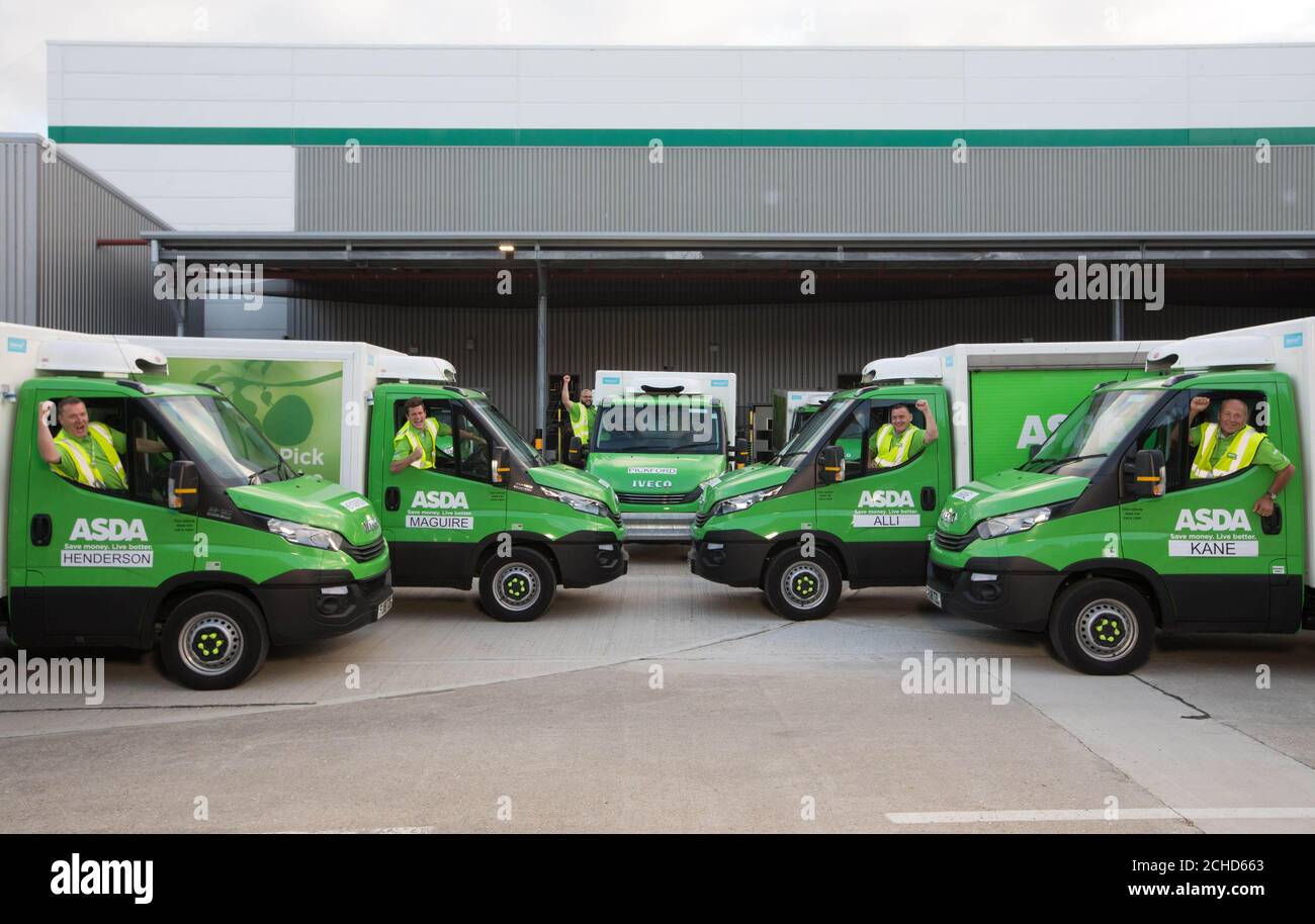 Editorial Use Only A Fleet Of Eleven Asda Delivery Lorries Have Been Renamed After The England Football Team Ahead Of Their Semi Final Match On Wednesday As The Supermarket Celebrates The Opening Of
