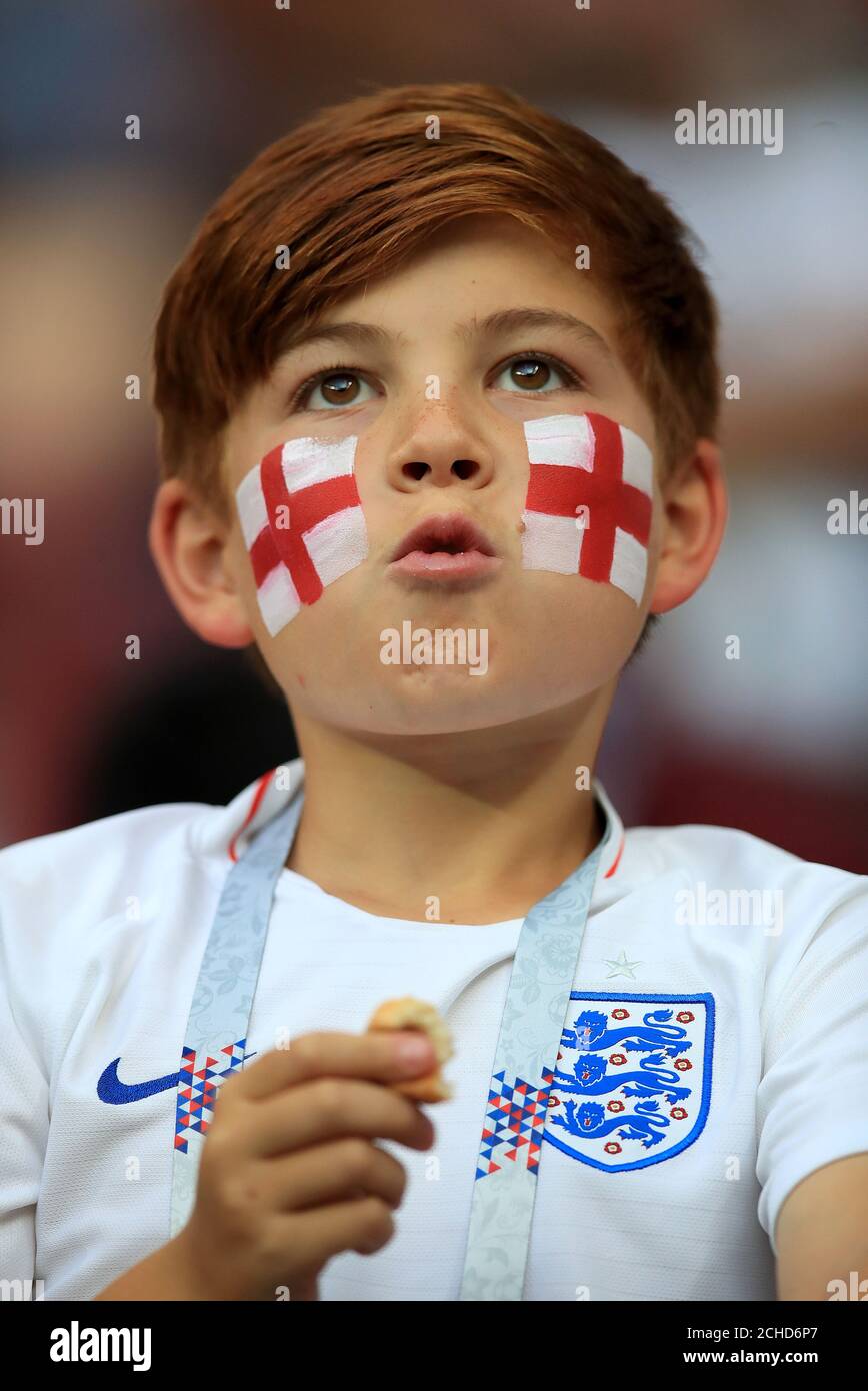 An England fan in the stands before the FIFA World Cup, Semi Final ...