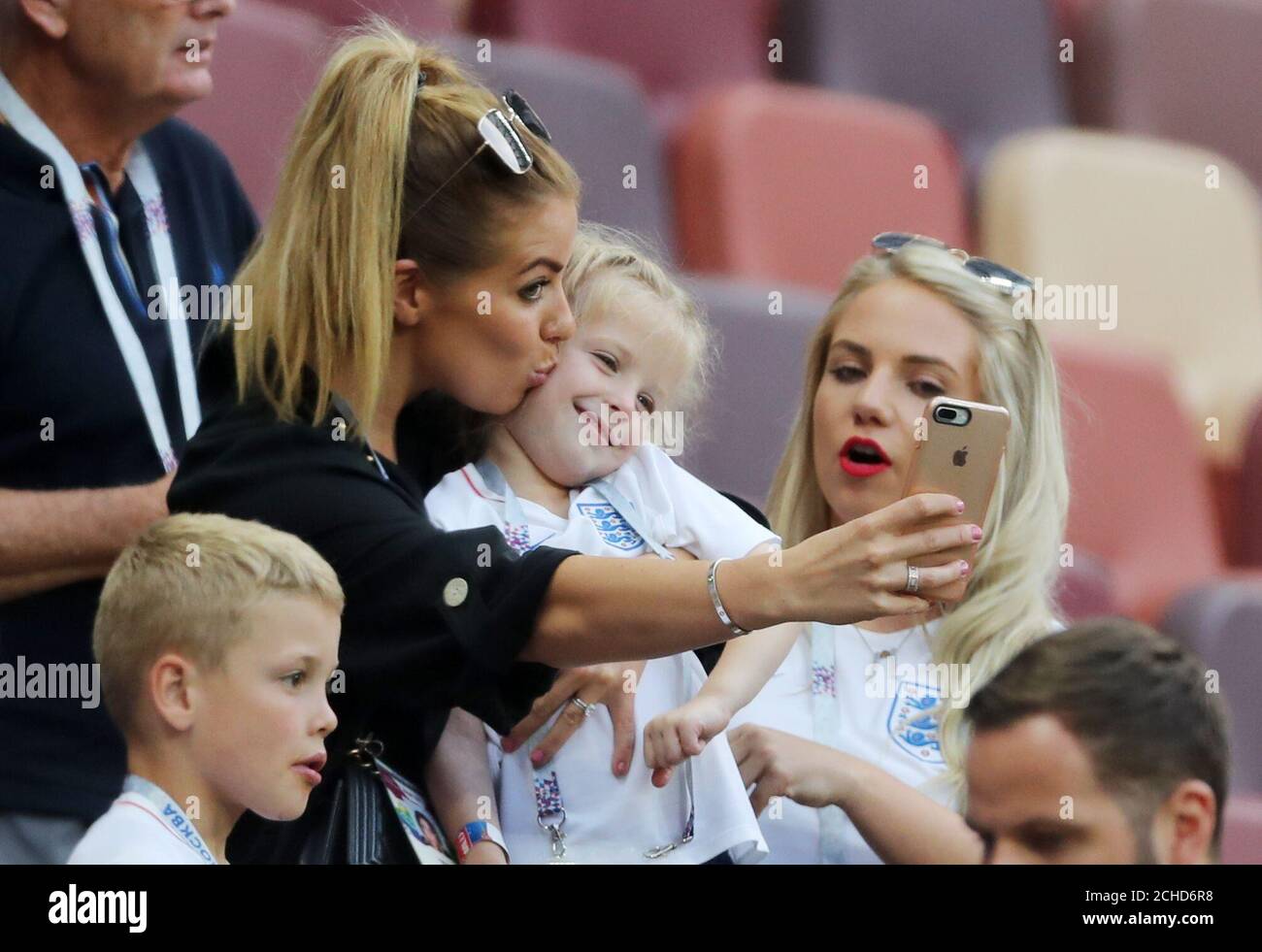 Rebecca Burnett wife of Jordan Henderson before the FIFA World Cup, Semi  Final match at the Luzhniki Stadium, Moscow Stock Photo - Alamy