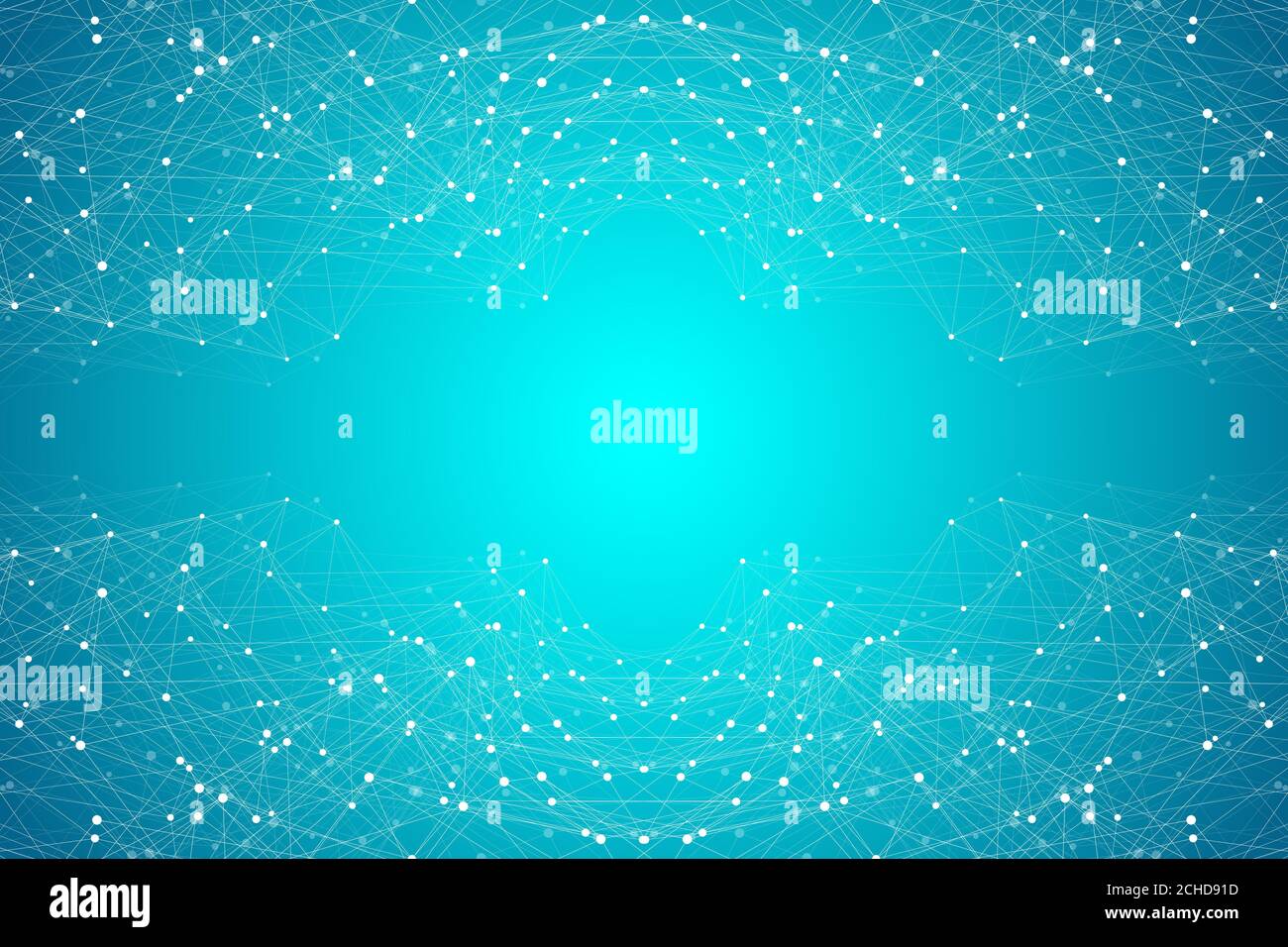 Abstract polygonal background with connected lines and dots. Minimalistic geometric pattern. Molecule structure and communication. Graphic plexus Stock Photo