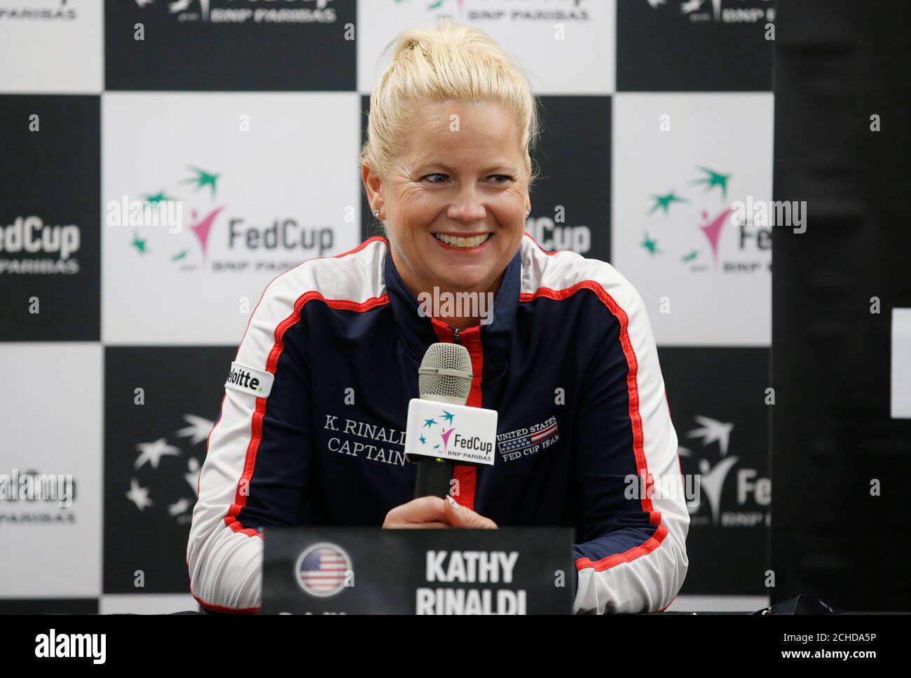 Tennis Fed Cup Semi Final France Vs Usa Press Conference Aix En Provence France April 18 2018 U S Captain Kathy Rinaldi Stunkel During The Press Conference Reuters Jean Paul Pelissier Stock Photo Alamy