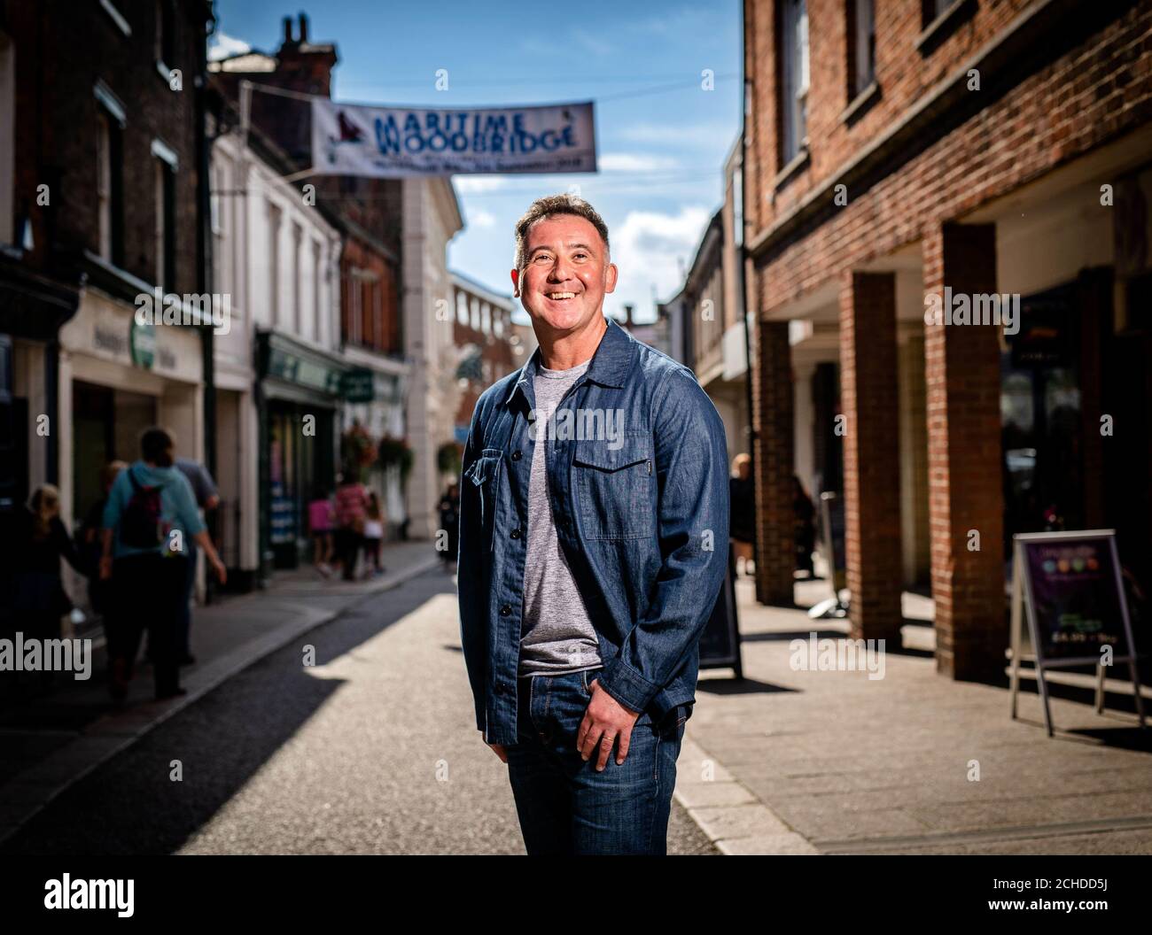 Tony Moorcroft representing The Thoroughfare, Woodbridge, one of the 38 high streets shortlisted in the Great British High Street Awards 2018, which is sponsored by Visa and being run by the Ministry of Housing, Communities & Local Government. Stock Photo