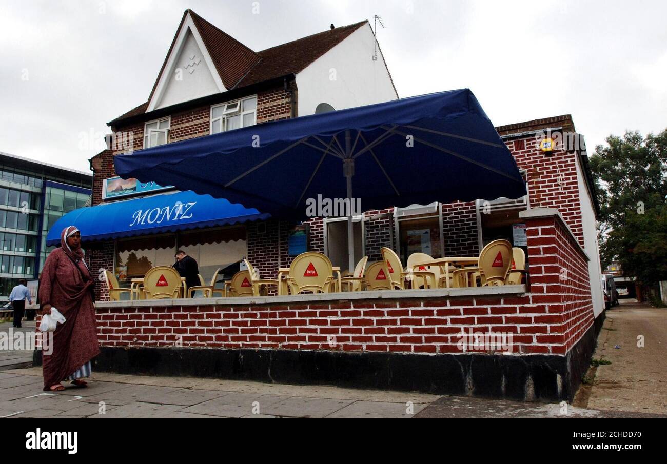 The Moniz cafe in Hounslow, west London after toddler Kelly Abreu suffered fatal head injuries in unexplained circumstances outside the restaurant. Stock Photo