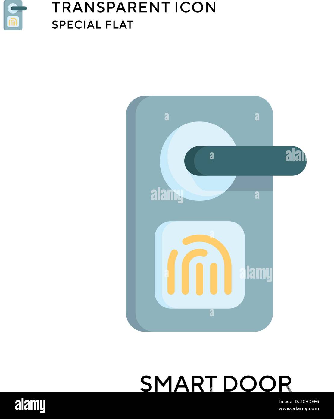 Smart door vector icon. Flat style illustration. EPS 10 vector. Stock Vector