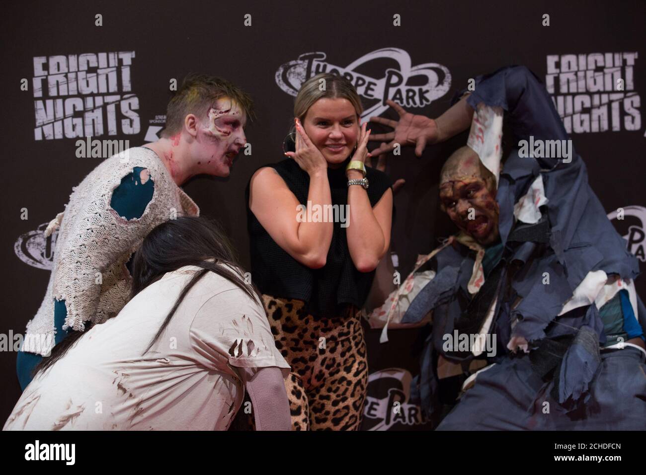 Kerry Katona at the launch of THORPE PARK Resort's annual Fright Nights season, which is the biggest in Fright Night's history with seven new scare mazes and horror zones. Stock Photo