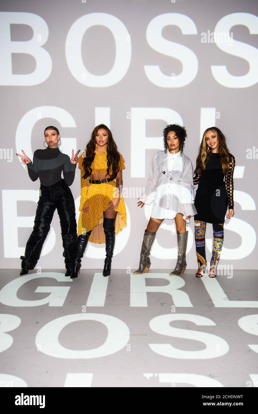 EDITORIAL USE ONLY Little Mix (left to right Perrie Edwards, Jesy Nelson,  Leigh-Anne Pinnock, Jade Thirlwall), and YouTube Music celebrate the  release of the bands new "Strip" video during a fan event