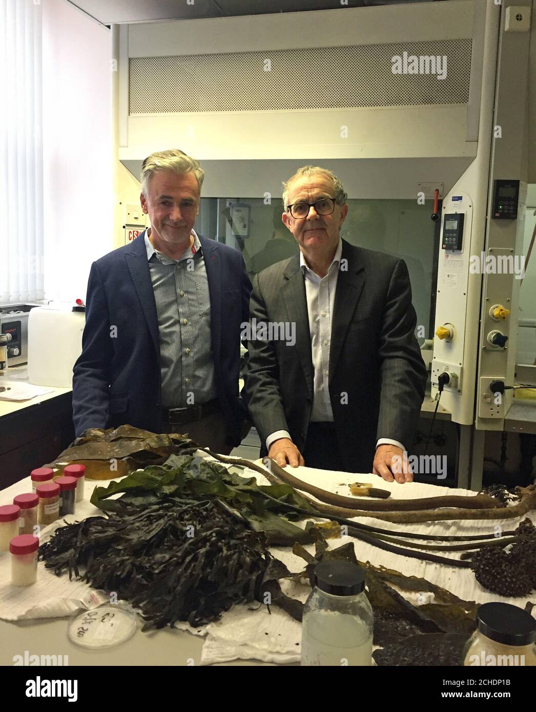 Dr Mark Dorris (left) and David Mackie of Marine Biopolymers Ltd (MBL). Company bosses have claimed that Scotland could lose out on a Â£300 million industry if MSPs vote to ban the industrial harvesting of kelp in Scotland's waters. Stock Photo