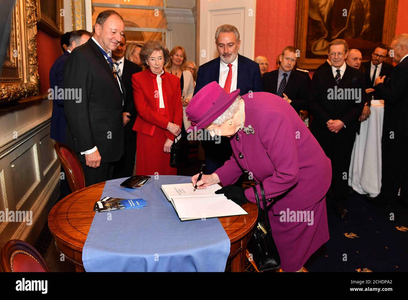 Queen Elizabeth II at the Anglo-Norse Society centenary reception at the Naval and Military Club in central London. Stock Photo