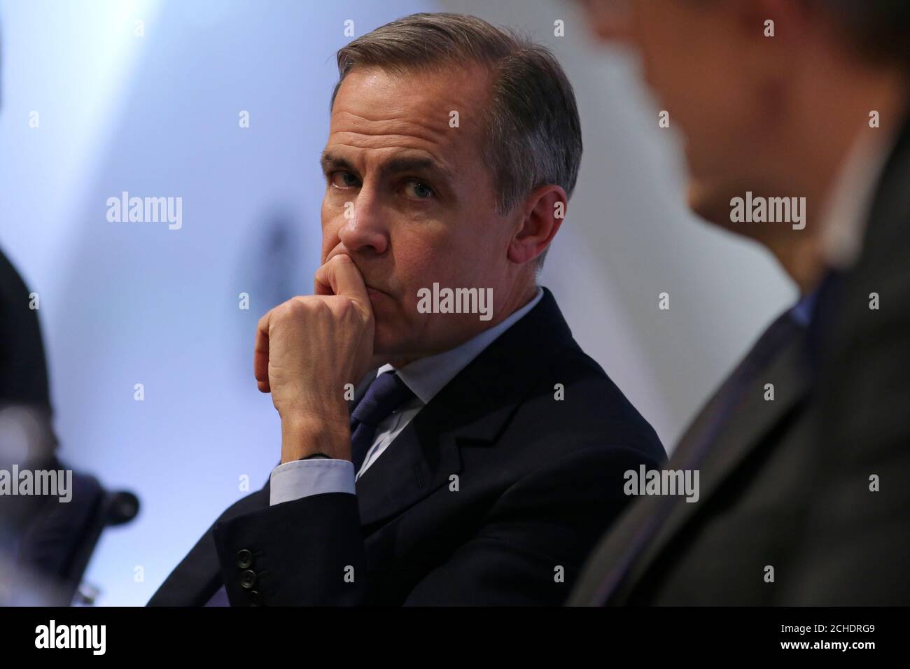 Governor of the Bank of England Mark Carney during the Bank of England's financial stability report at the Bank of England in the City of London. Stock Photo