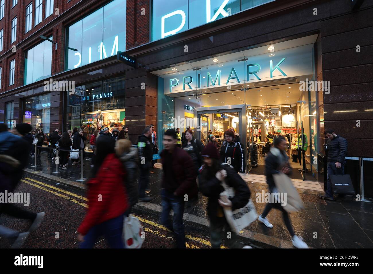 People outside the new Primark store on Castle Street, Belfast Stock