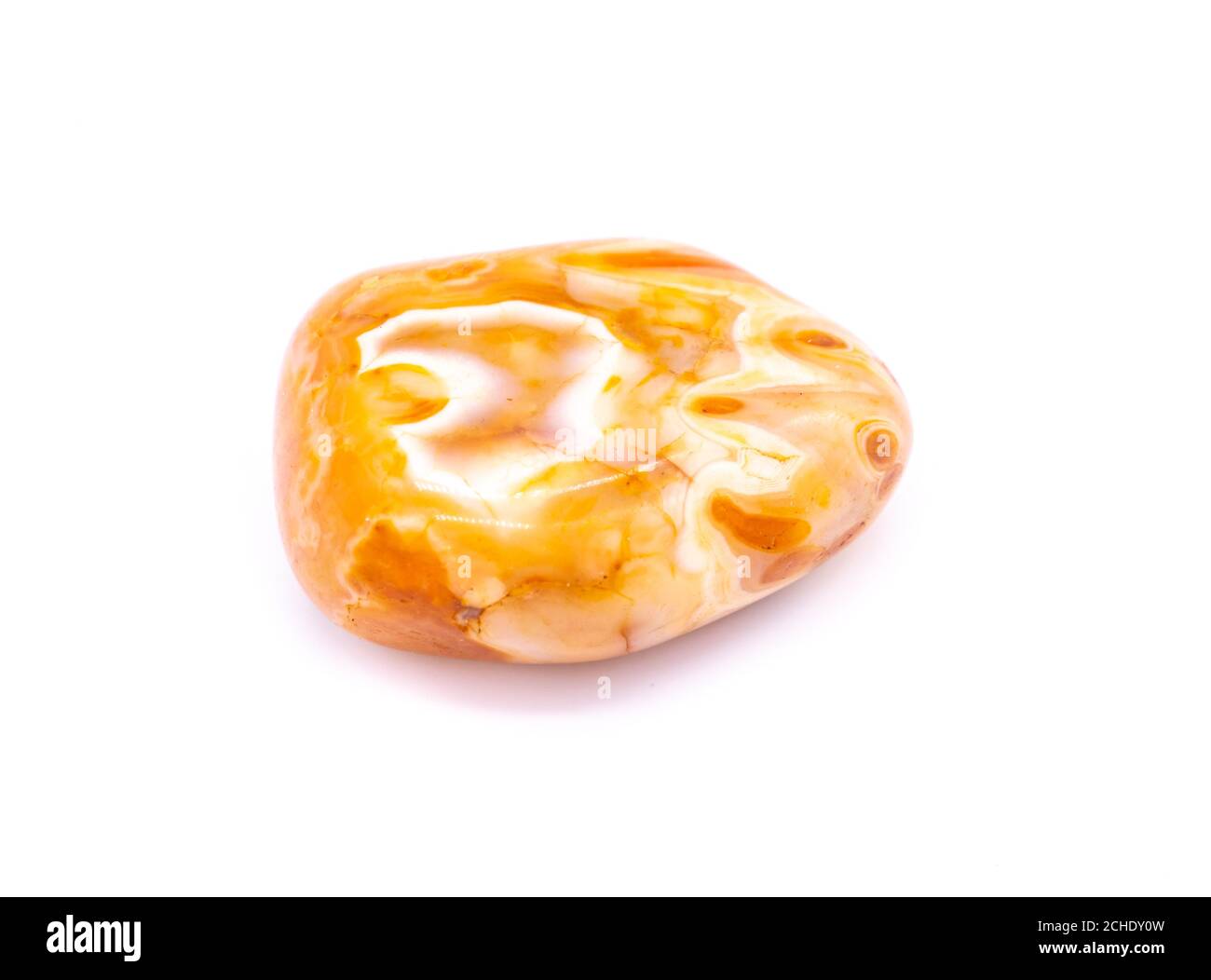 Agate gemstone with chalcedony isolated on white background Stock Photo
