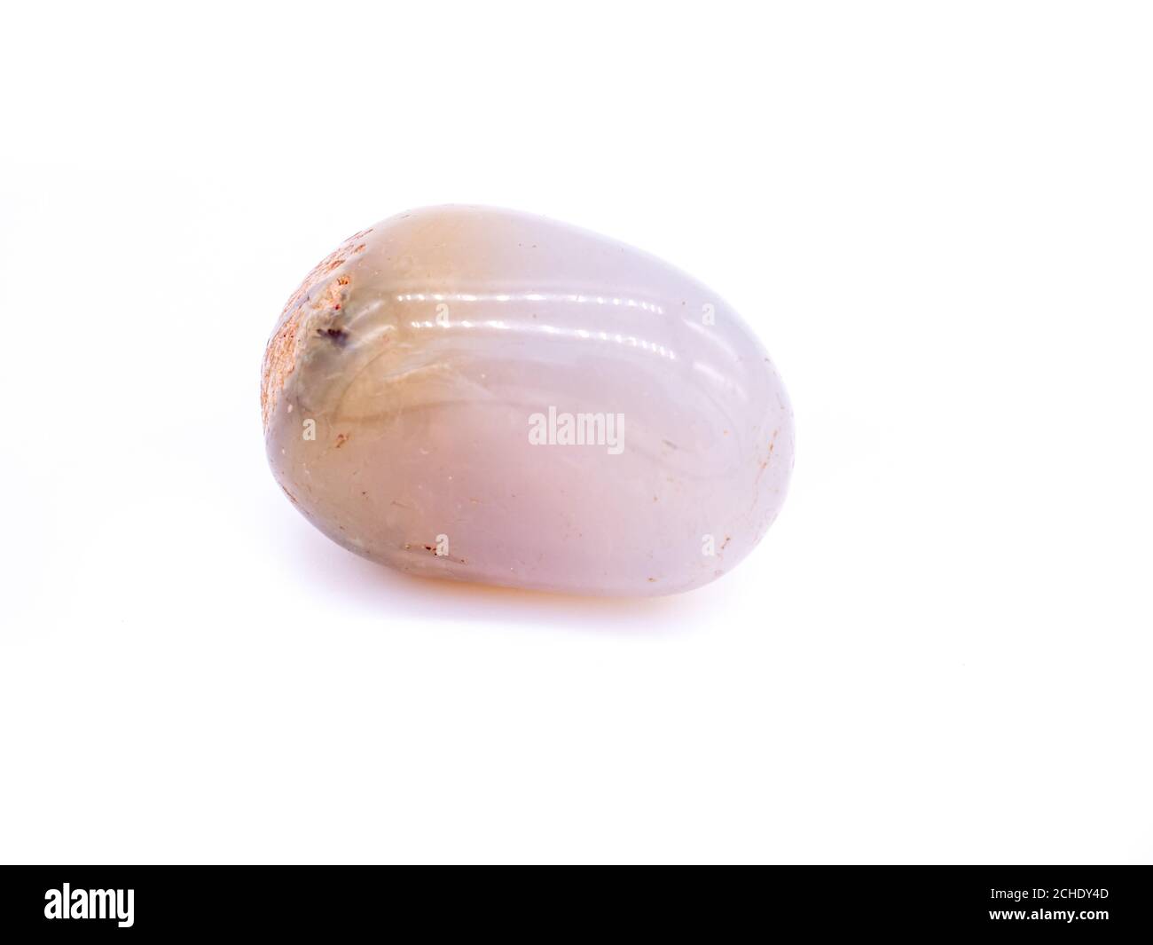 Rose quartz gemstone isolated on white background Stock Photo