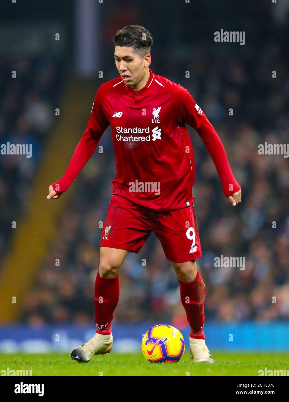 Liverpool's Roberto Firmino during the Premier League match at the Etihad Stadium, Manchester. Stock Photo