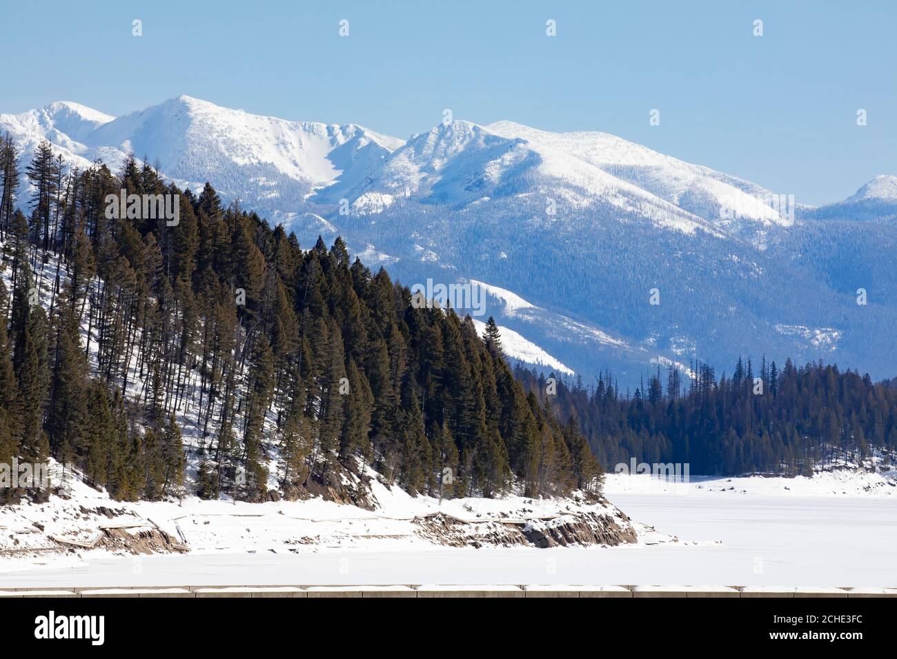 Hungry Horse Dam in Flathead National Forest on the Hungry Horse Reservoir in Montana, USA Stock