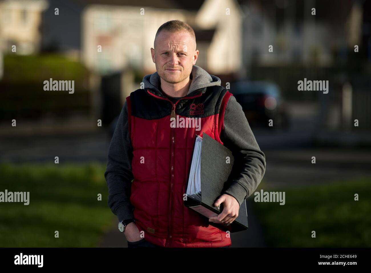 Loyalist activist Jamie Bryson. Mr Bryson, who claims police unlawfully seized his journalistic material linked to the Kingsmill massacre, has now received a request for the files from the coroner investigating the killings. Stock Photo
