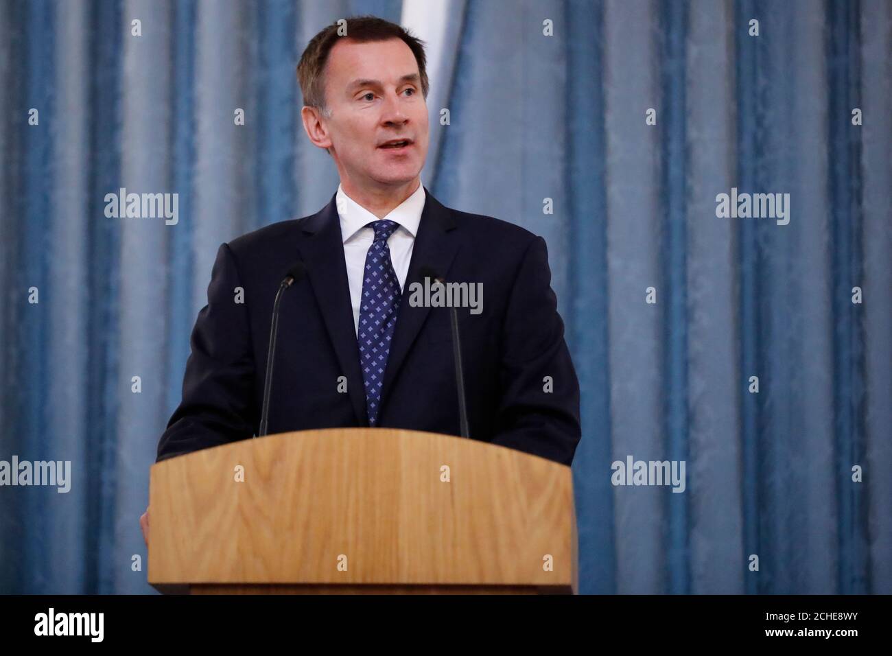Foreign Secretary Jeremy Hunt makes a keynote speech at the annual Holocaust Memorial Day Commemoration event at the Foreign & Commonwealth Office, London. Stock Photo