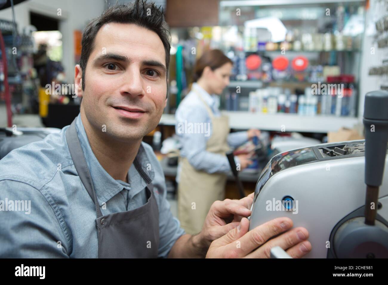 a female shoemaker at work Stock Photo Alamy