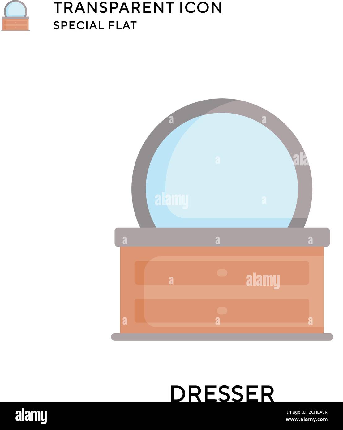 Dresser vector icon. Flat style illustration. EPS 10 vector. Stock Vector