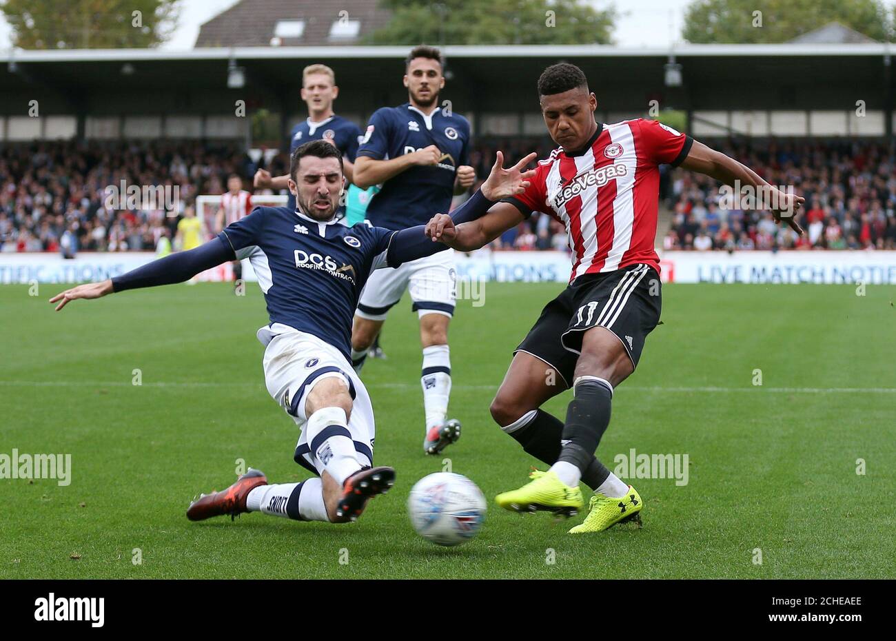 Soccer Football Championship Brentford Vs Millwall Griffin Park Brentford Britain October 14 2017 Brentford S Ollie Watkins