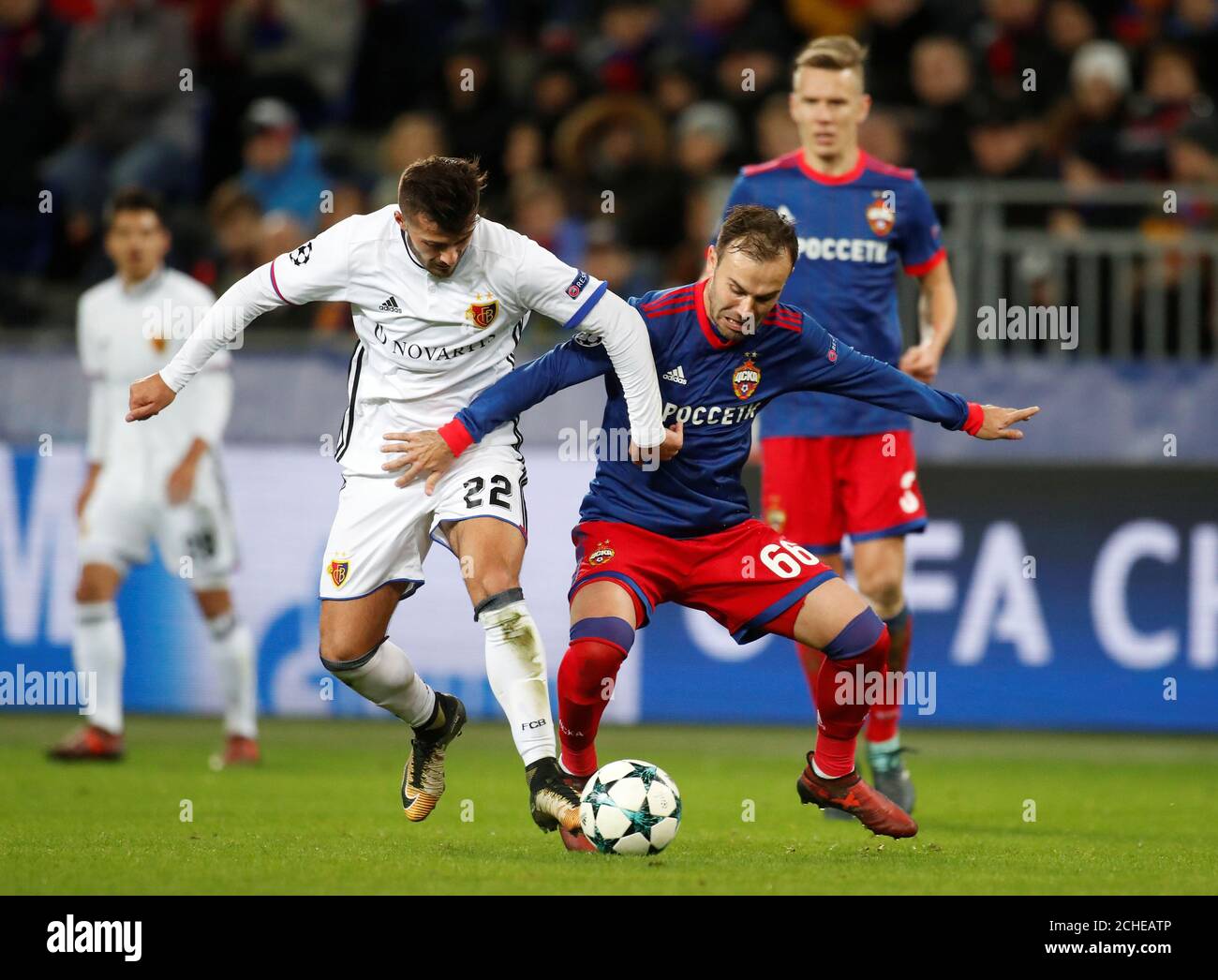 Soccer Football - Champions League - CSKA Moscow vs FC Basel - VEB Arena,  Moscow, Russia - October 18, 2017 Basel's Albian Ajeti in action with CSKA  Moscow's Bibras Natcho REUTERS/Maxim Shemetov Stock Photo - Alamy
