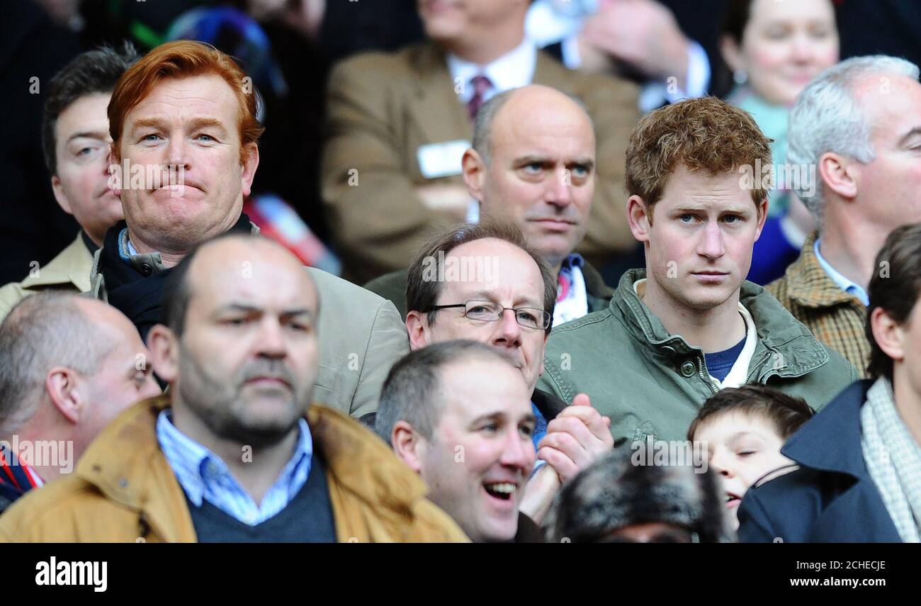 Prince Harry and Mark Dyer England v Ireland, Six Nations Rugby, Twickenham, London 27/2/2010  Picture Credit : © MARK PAIN / ALAMY Stock Photo