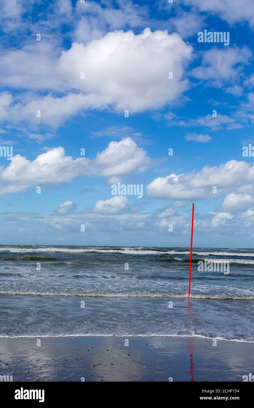 Beach and sea on the East Frisian island Juist, Germany. Stock Photo