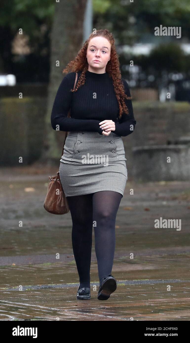 China Gold arriving at Maidstone Crown Court in Kent, where she pleaded not guilty to unlawfully wounding a Miss England finalist in a Kent pub. The 27-year-old has denied causing grievous bodily harm after professional golfer Olivia Cooke was injured in an incident in West Malling, Kent, last year. Stock Photo