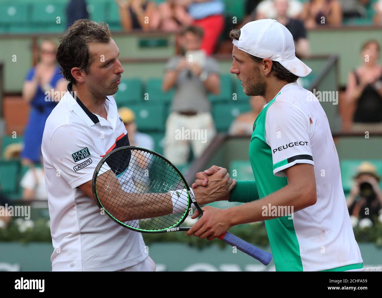 Tennis - French Open - Roland Garros, Paris, France - 28/5/17 Lucas Pouille  of France with Julien Benneteau of France after winning their first round  match Reuters / Pascal Rossignol Stock Photo - Alamy