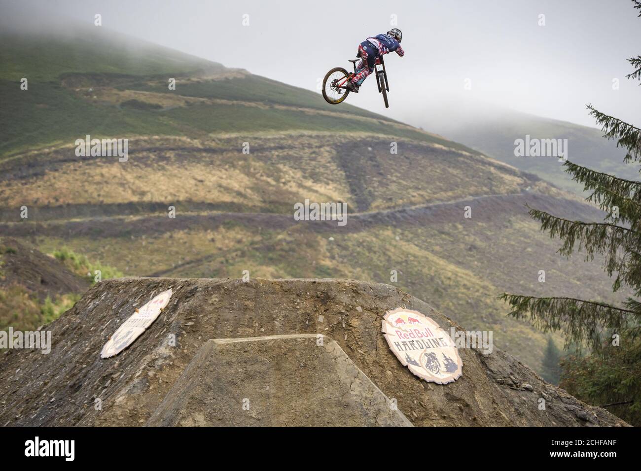 EDITORIAL USE ONLY Norway's Brage Evensen Vestavik participates in the Red  Bull Hardline 2019 downhill mountain bike race at Ysgubor in the Dyfi  Valley, Wales Stock Photo - Alamy