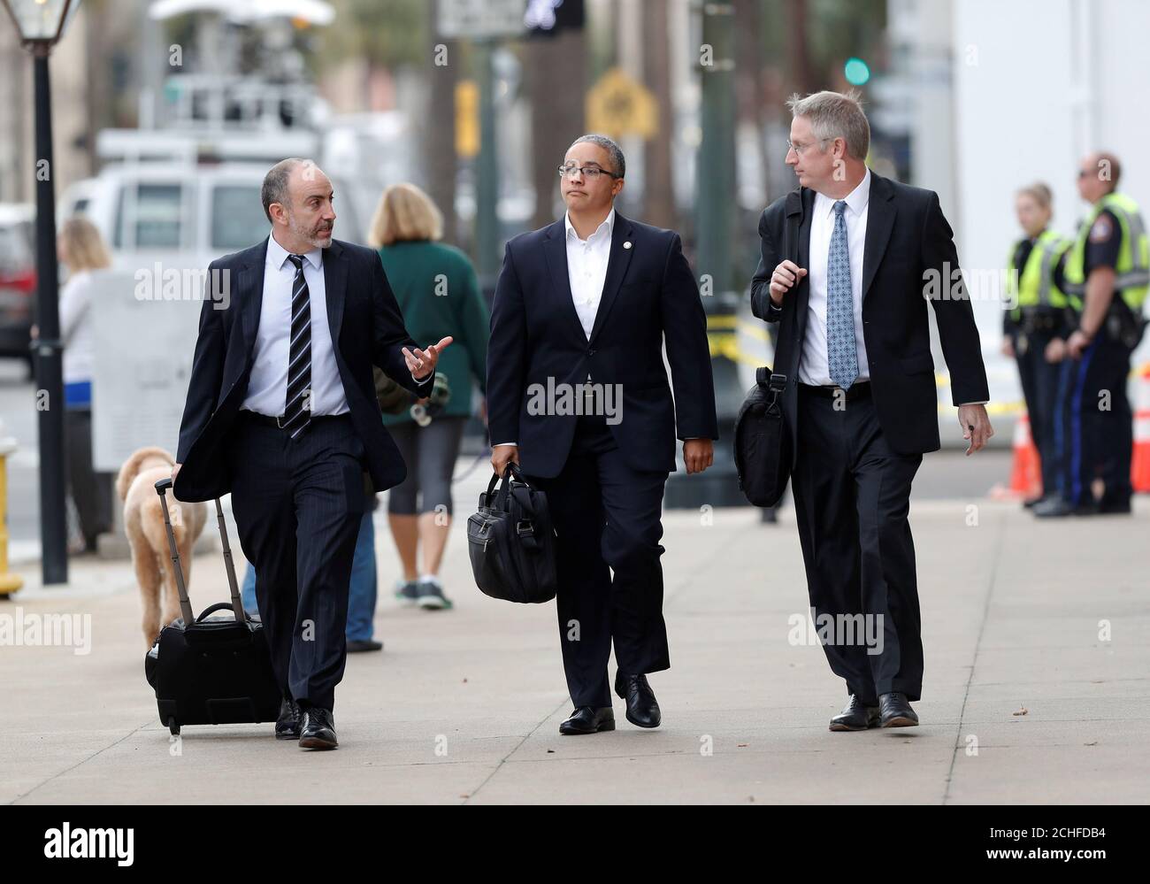 Federal prosecutors Jared Fishman, Rose Gibson and Nathan Williams