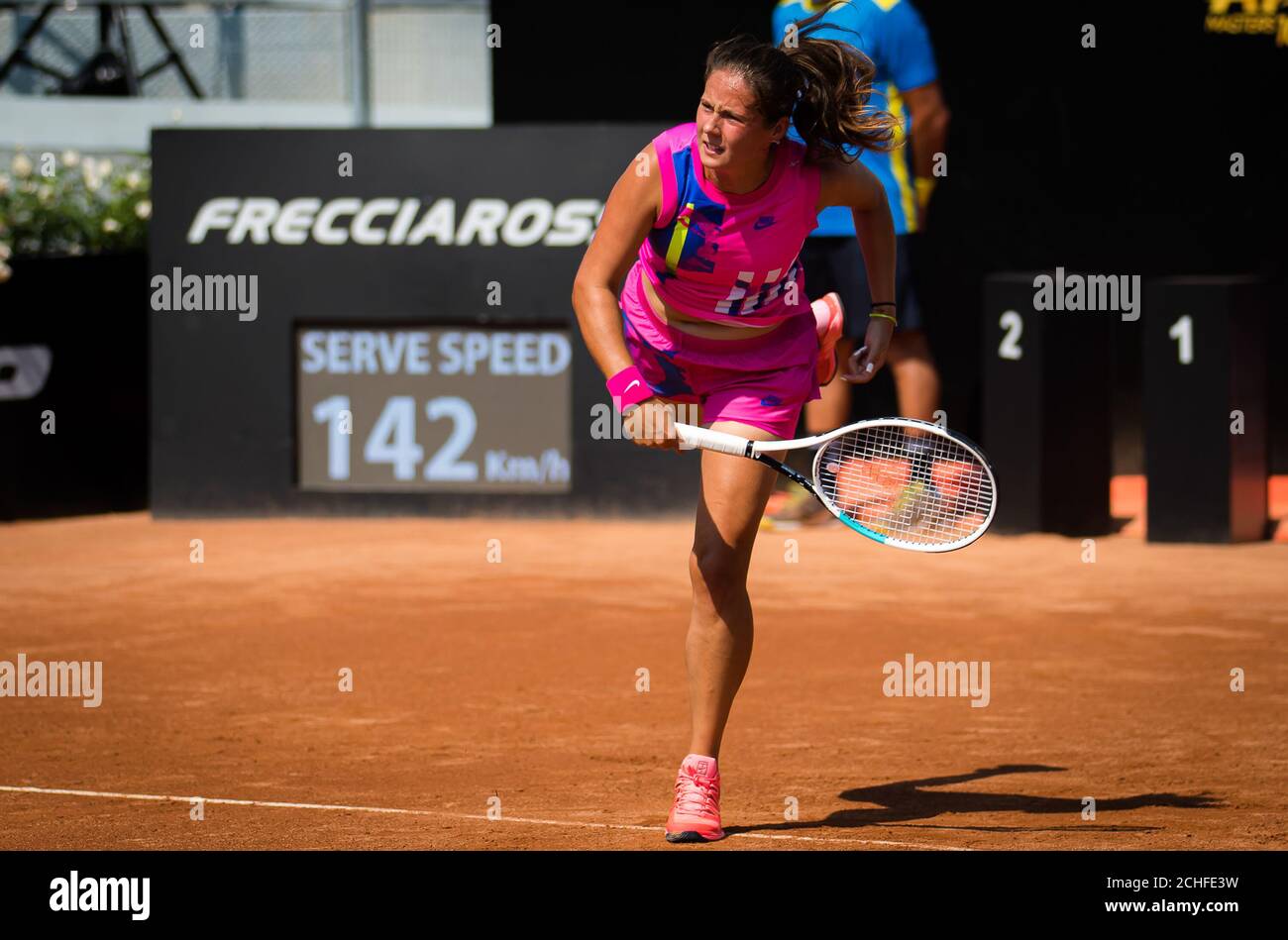 Rome, Italy. 14th September, 2020. Daria Kasatkina of Russia in action  during the final qualifying round at the 2020 Internazionali BNL d'Italia  WTA Premier 5 tennis tournament on September 13, 2020 at