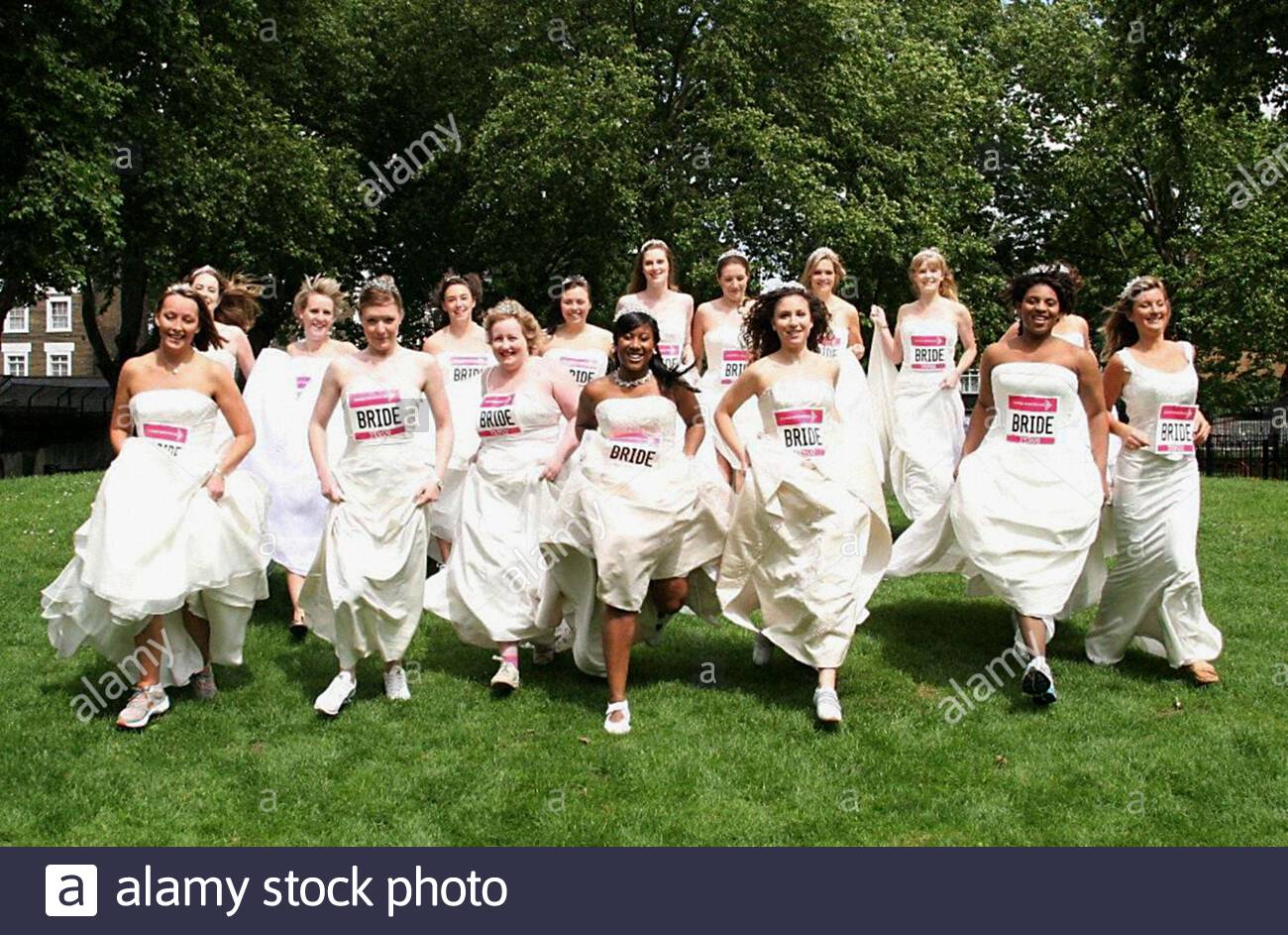 wedding dress and trainers