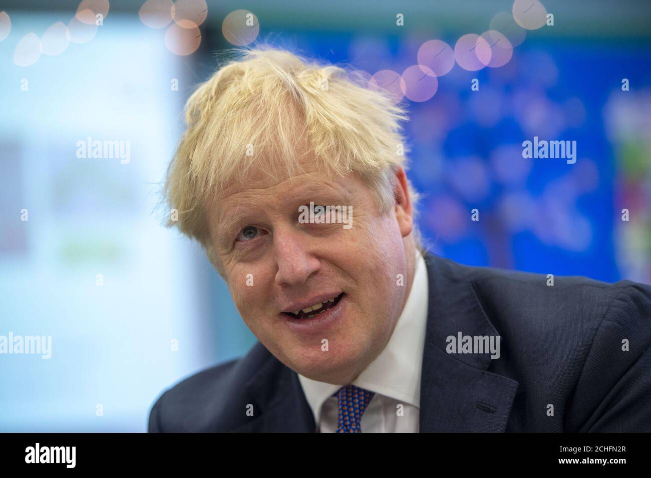 Prime Minister Boris Johnson during a visit to Middleton Primary School in Buckinghamshire. Stock Photo