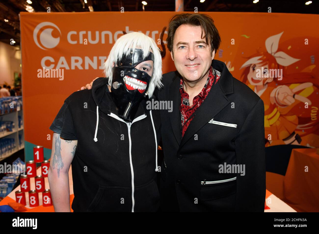 EDITORIAL USE ONLY Jonathan Ross hosts an exclusive screening by Anime brand, Crunchyroll, of two new programmes that are being shown in Europe for the first time ??? In/Spectre and Somali and the Forest Spirit at MCM Comic Con at the ExCel Centre, London. Stock Photo