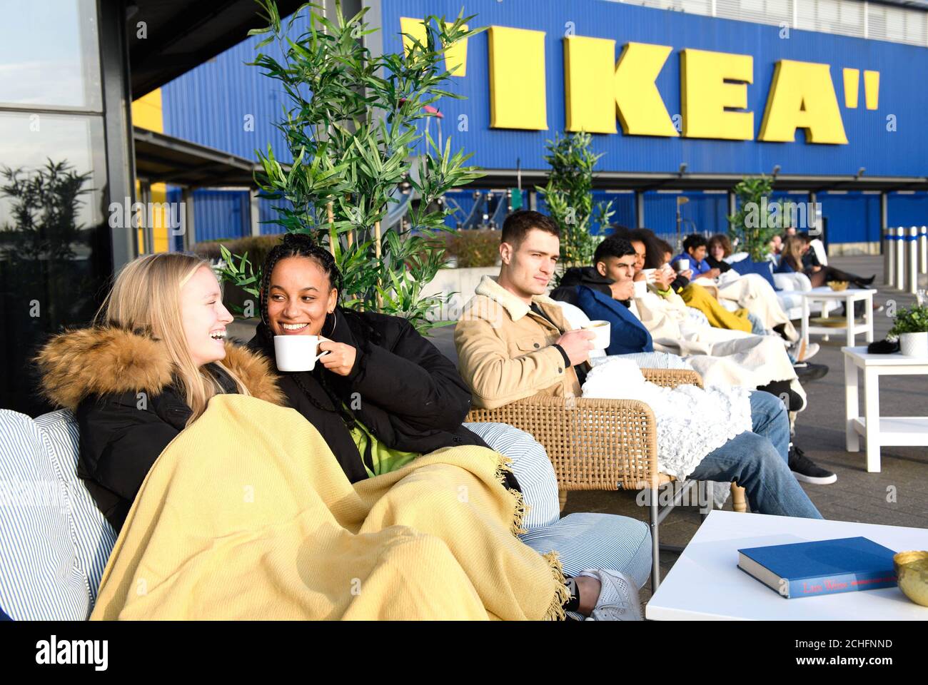The IKEA Store in Wembley London gets ready for the hotly anticipated  launch of its limited-edition MARKERAD collection, in collaboration with  designer Virgil Abloh, by creating the world???s ???comfiest??? queue, with  sofas