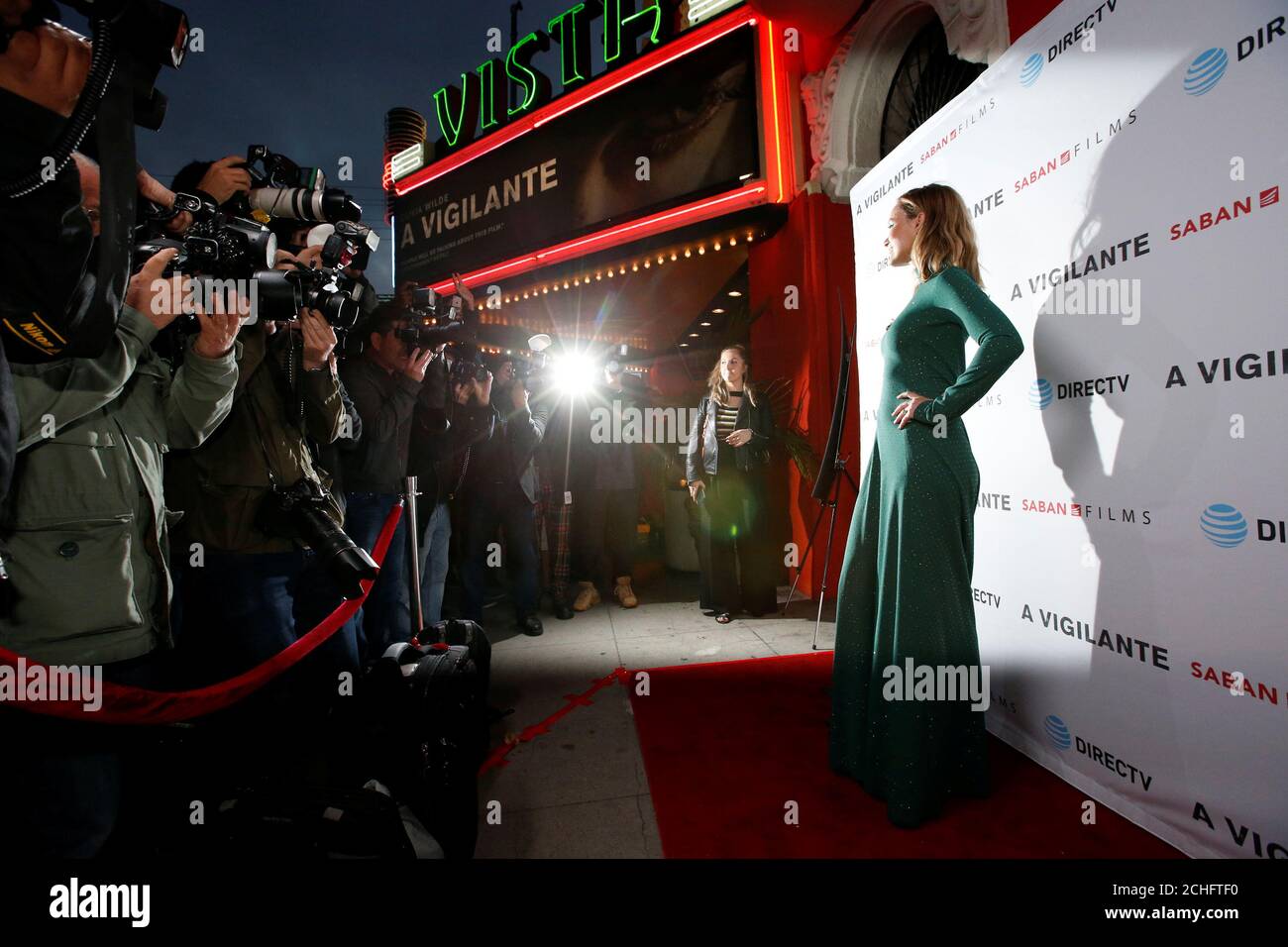 Cast member Olivia Wilde poses at a special screening for the film "A