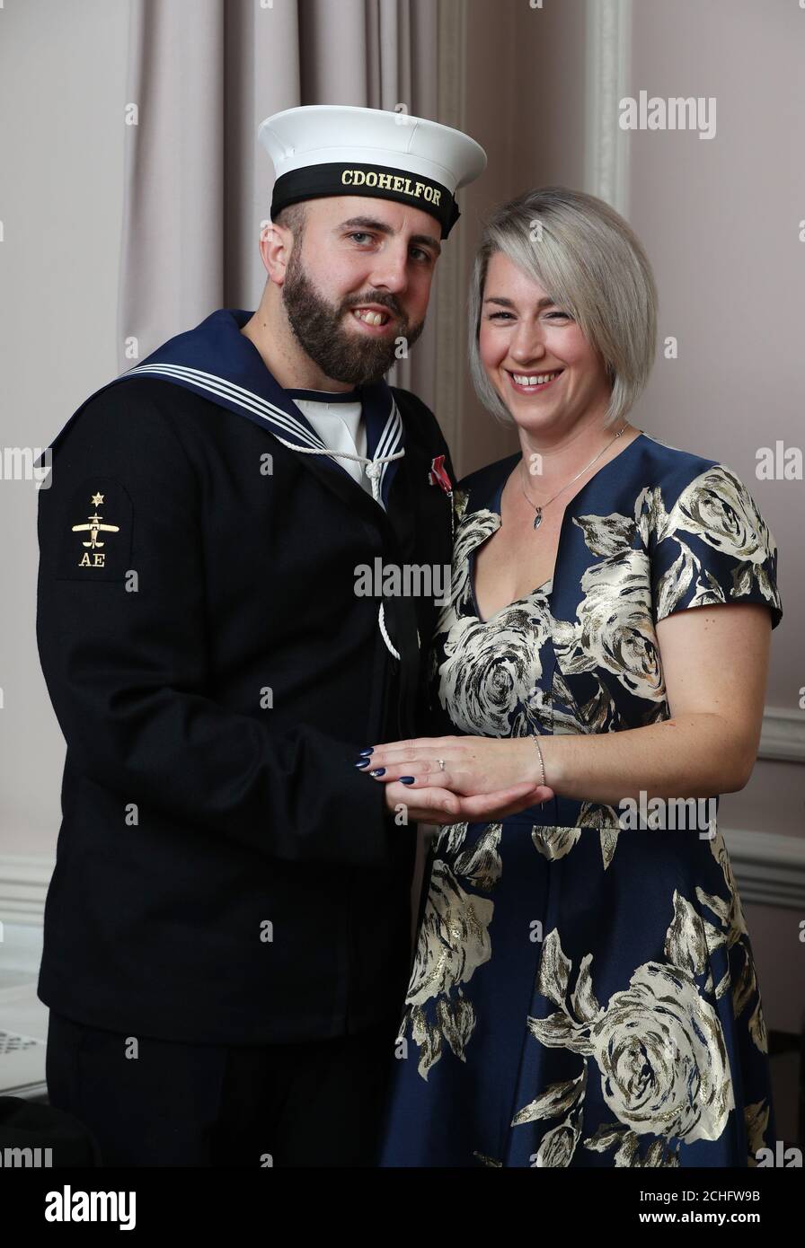 Mbe and his fiancze adele thomasson at the stafford hotel hi-res stock ...