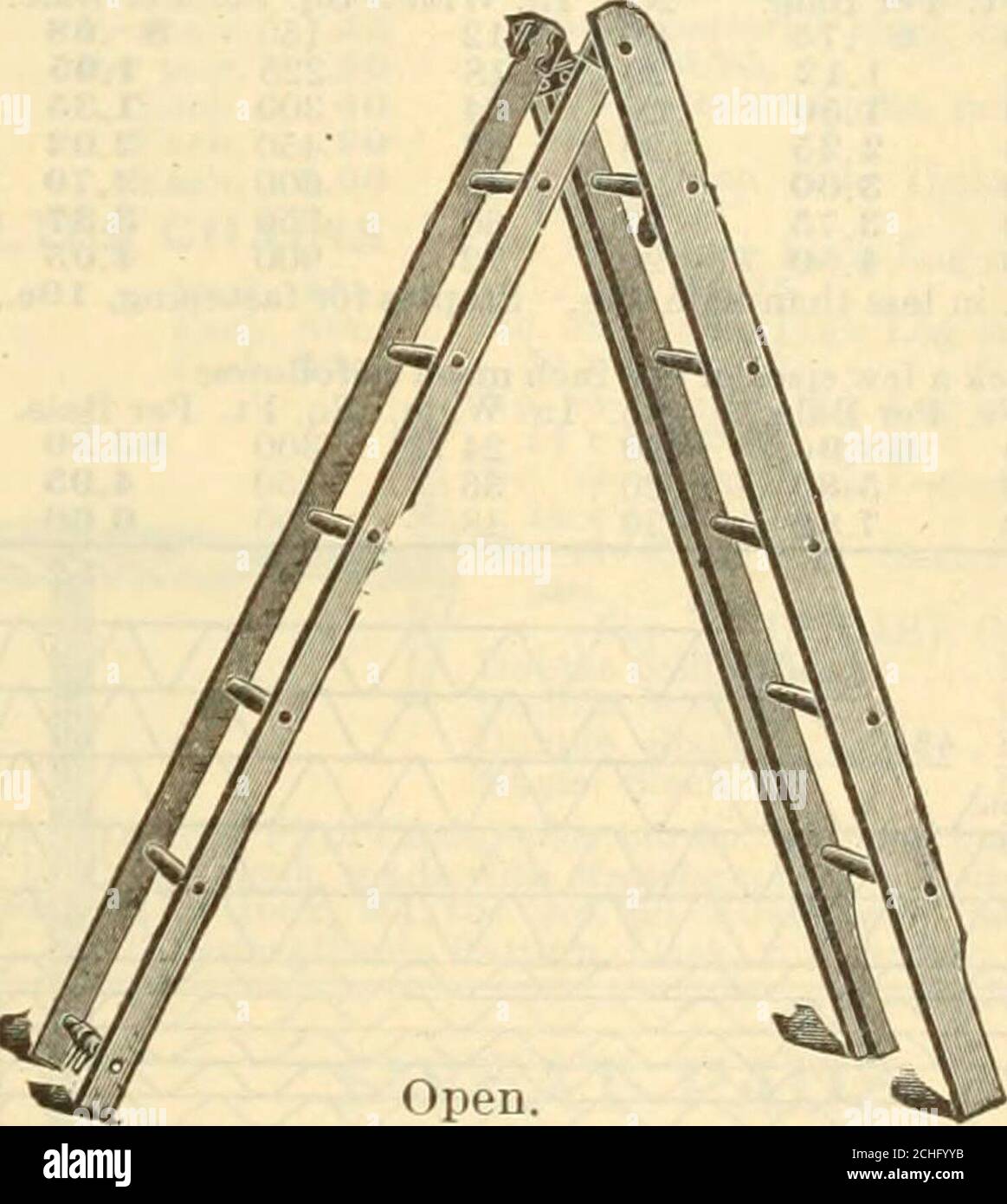 . Griffith & Turner Co : farm and garden supplies . as does the other style. We use Norway pine for sides; rock elm, or second-growthwhite hickory for rungs; the very best grade of malleable ironcastings for metal parts. PRICE LIST. 12-foot extension ladder makes 6-foot step ladder $2.16 14 7 2.52 16 8 2.88 18 9 3.24 20 10 3.GO 22 11 3.96 24 12 4.32 26 in two sections of 12 and 14 ft. each, 5.20 28 12 16 5.60 30 * 14 16 6.0O 32 14 18 6.40 34 16 18 6.80 36 16 20 T.20 38 18 20 7.60 40 18 22 8.0O In ordering, bear in mind that a certainamount has to be allowed for the lap whenthe ladder is in its Stock Photo